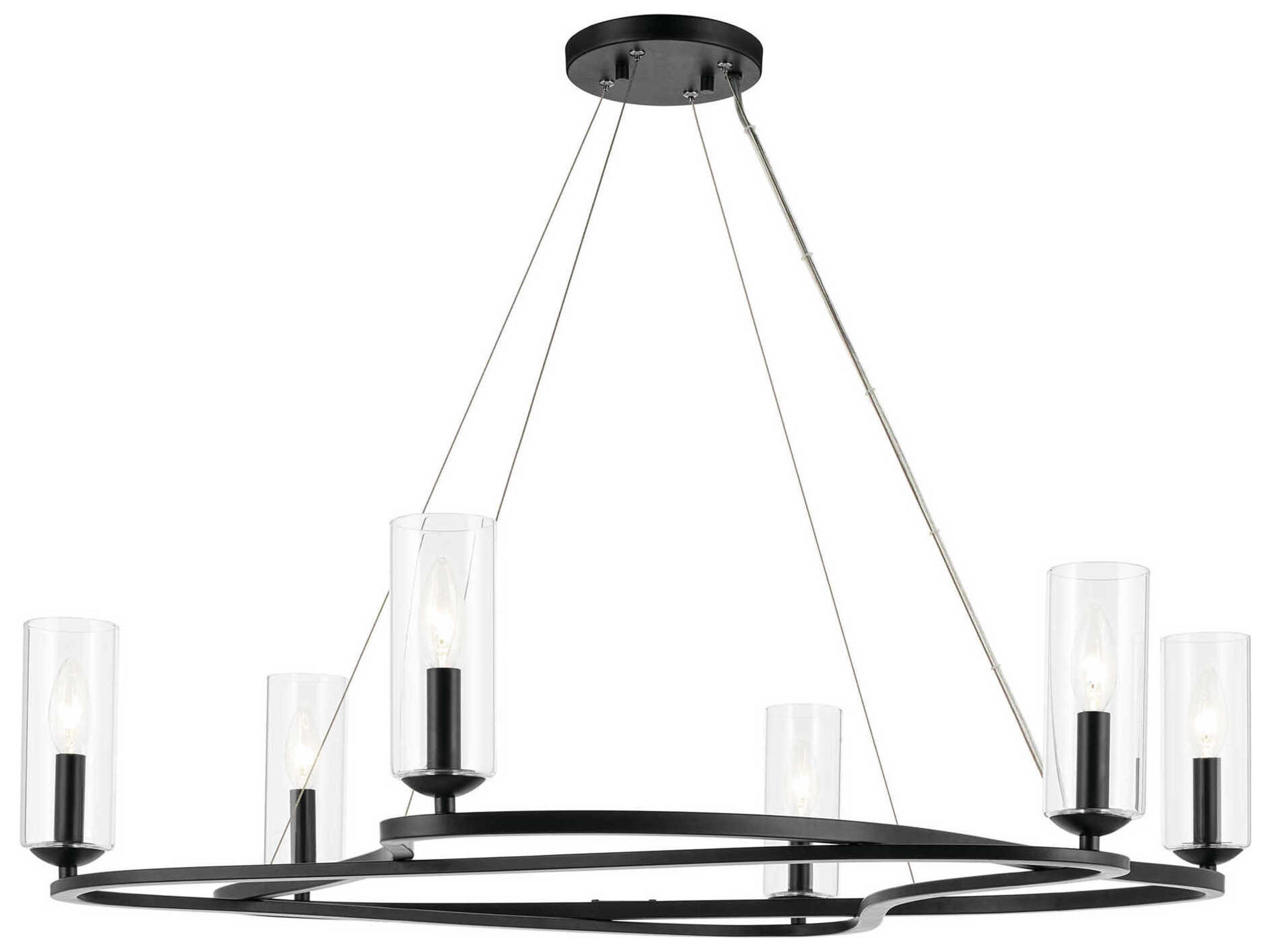 Harpin 6-Light Black Candelabra Cylinder Chandelier