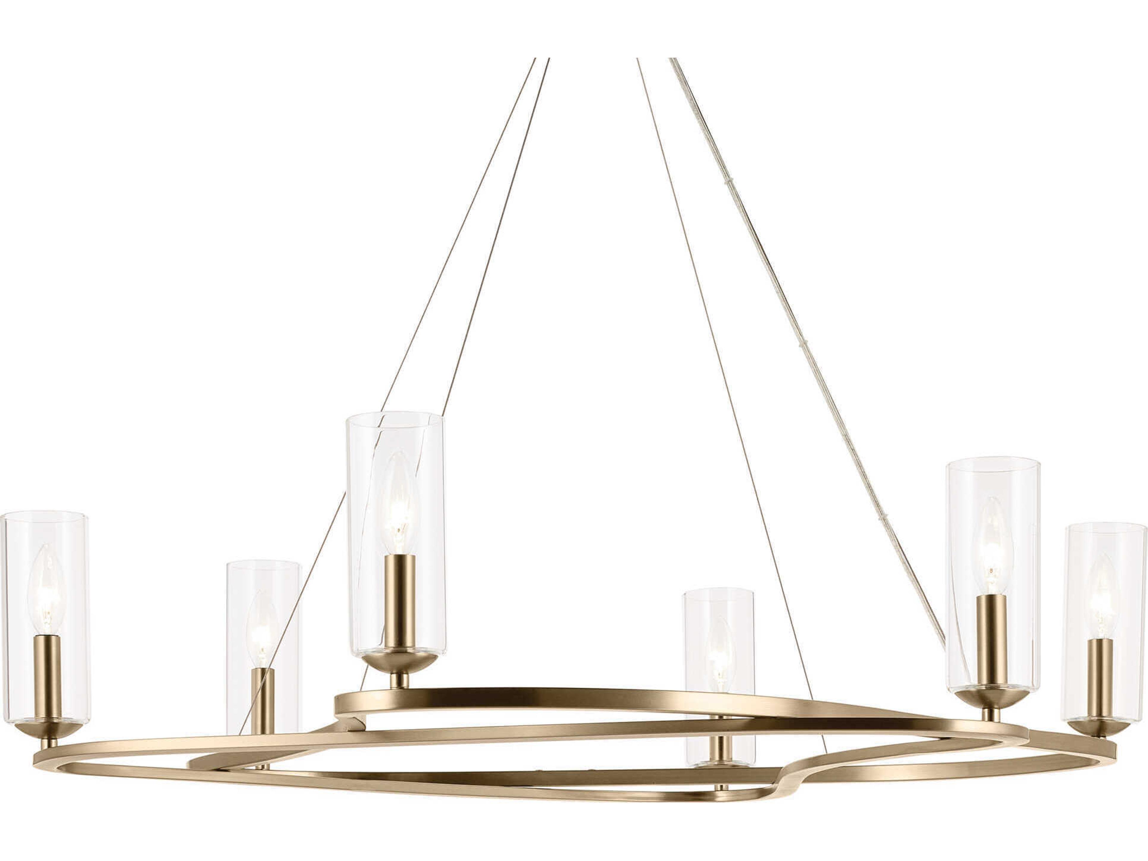 Kichler Harpin 6-Light Champagne Bronze Candelabra Cylinder Chandelier