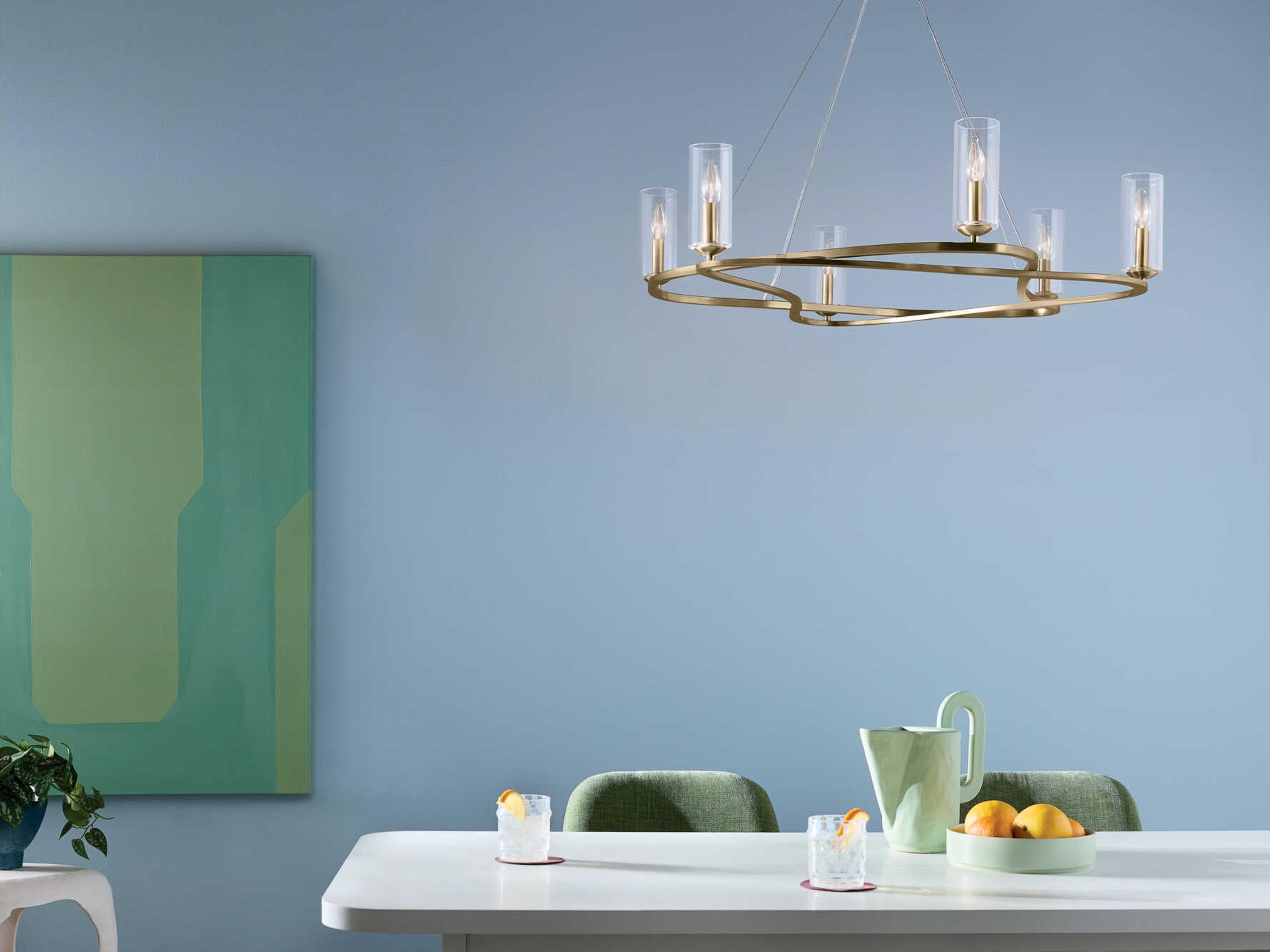 Kichler Harpin 6-Light Champagne Bronze Candelabra Cylinder Chandelier