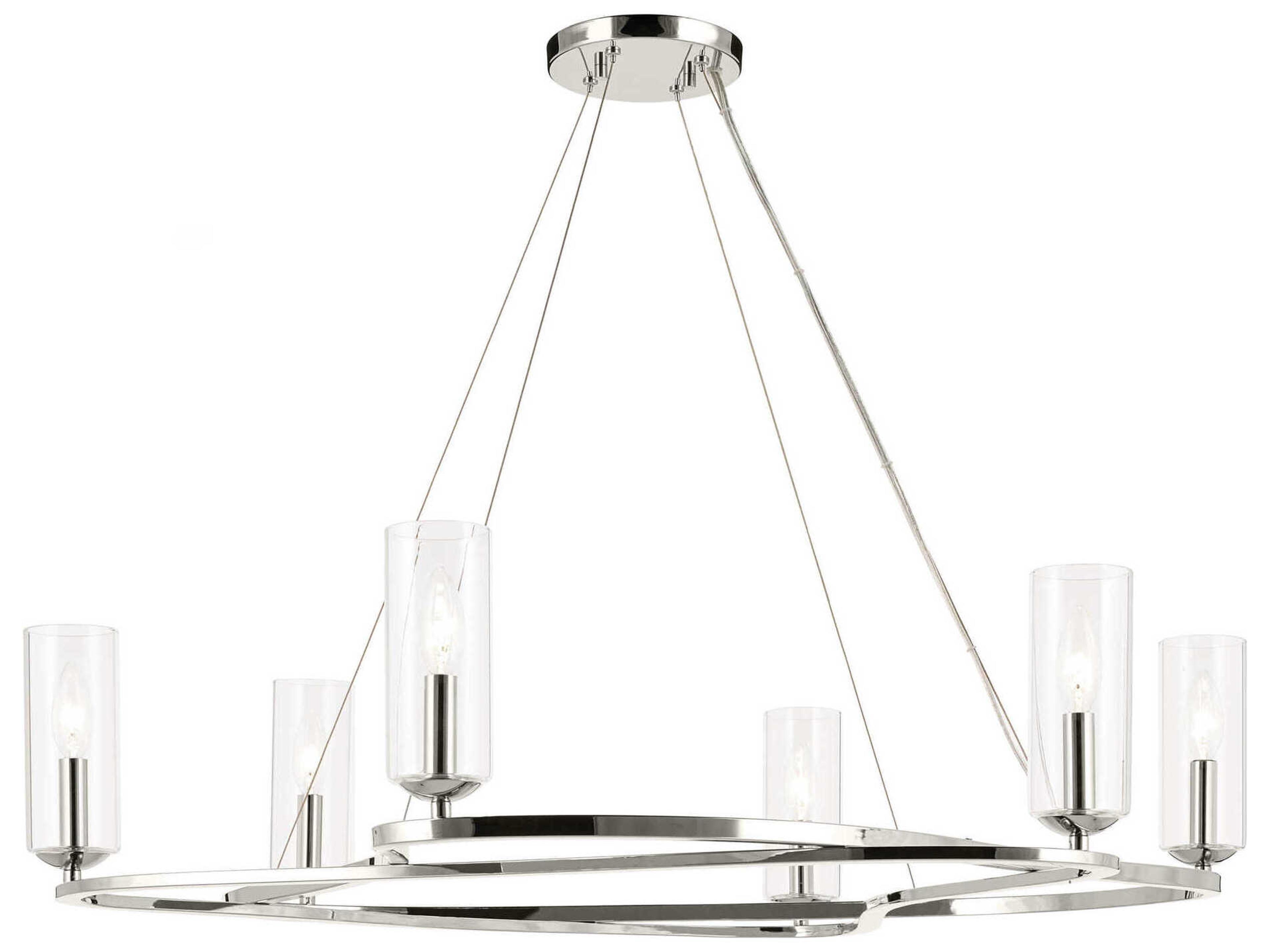 Harpin 6-Light Polished Nickel Candelabra Cylinder Chandelier