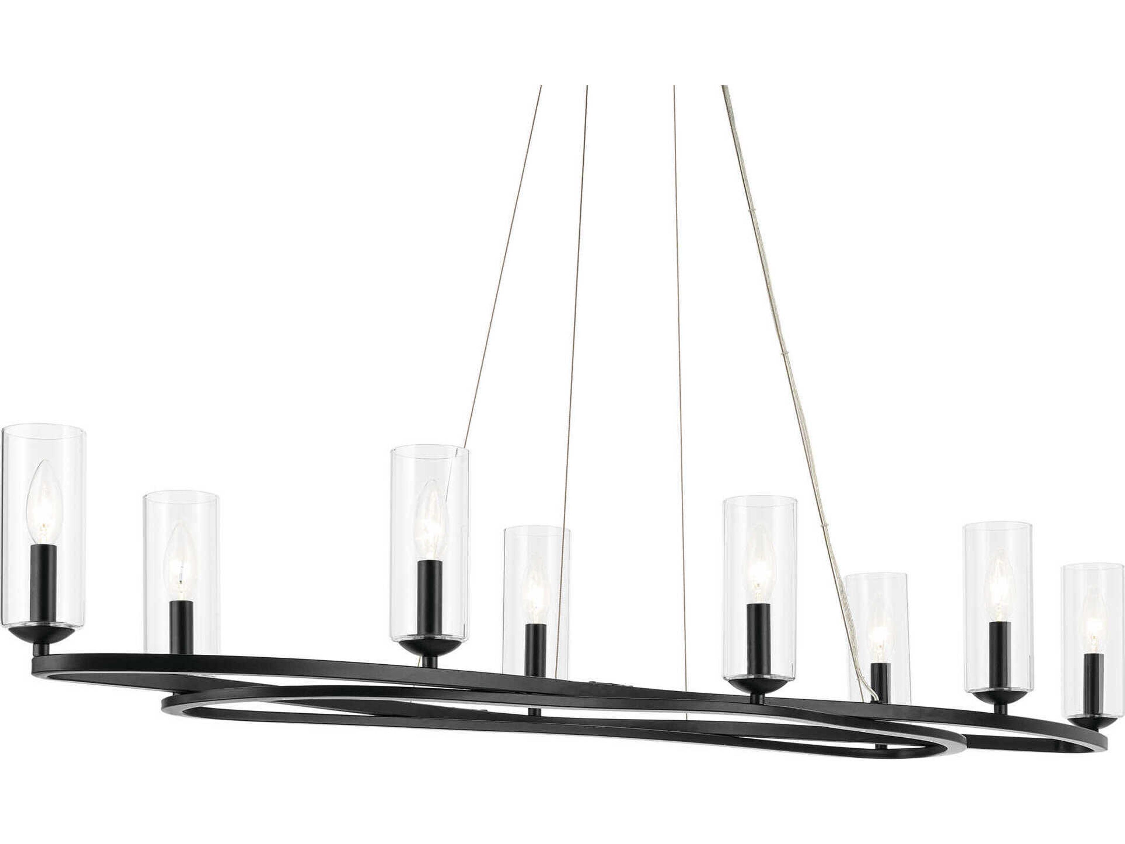Kichler Harpin 8-Light Black Cylinder Island Pendant