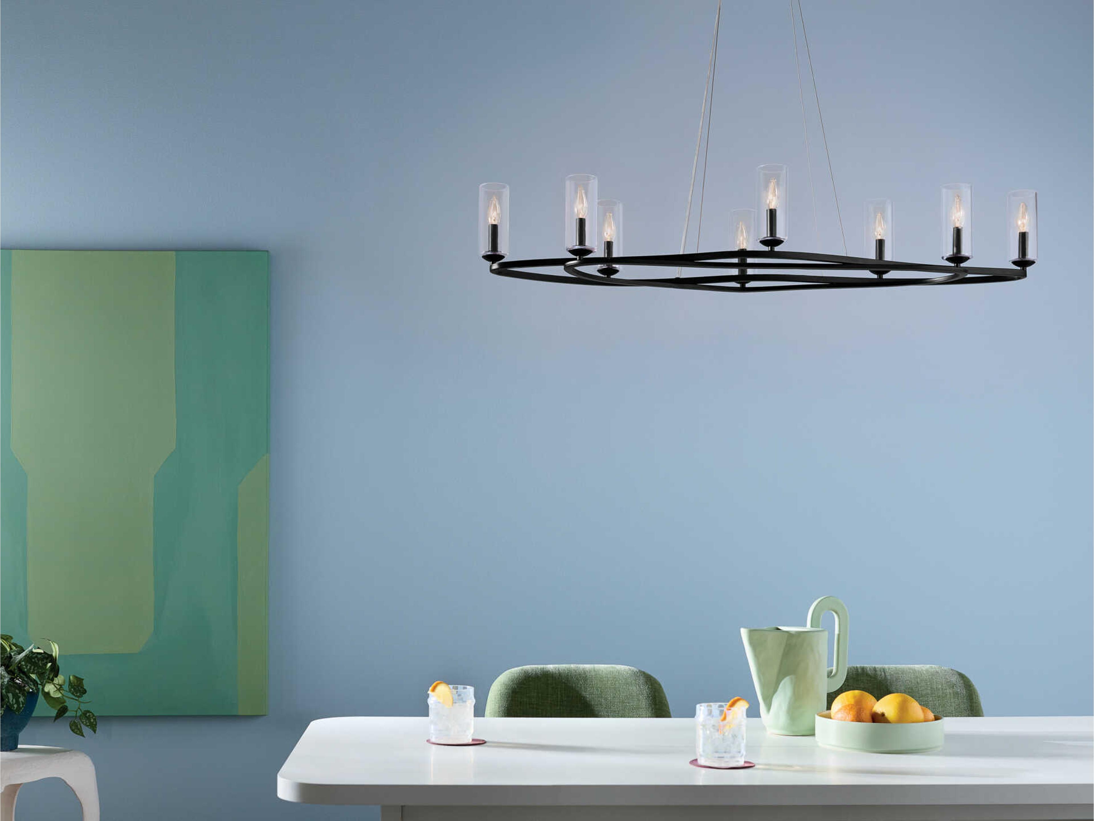 Kichler Harpin 8-Light Black Cylinder Island Pendant