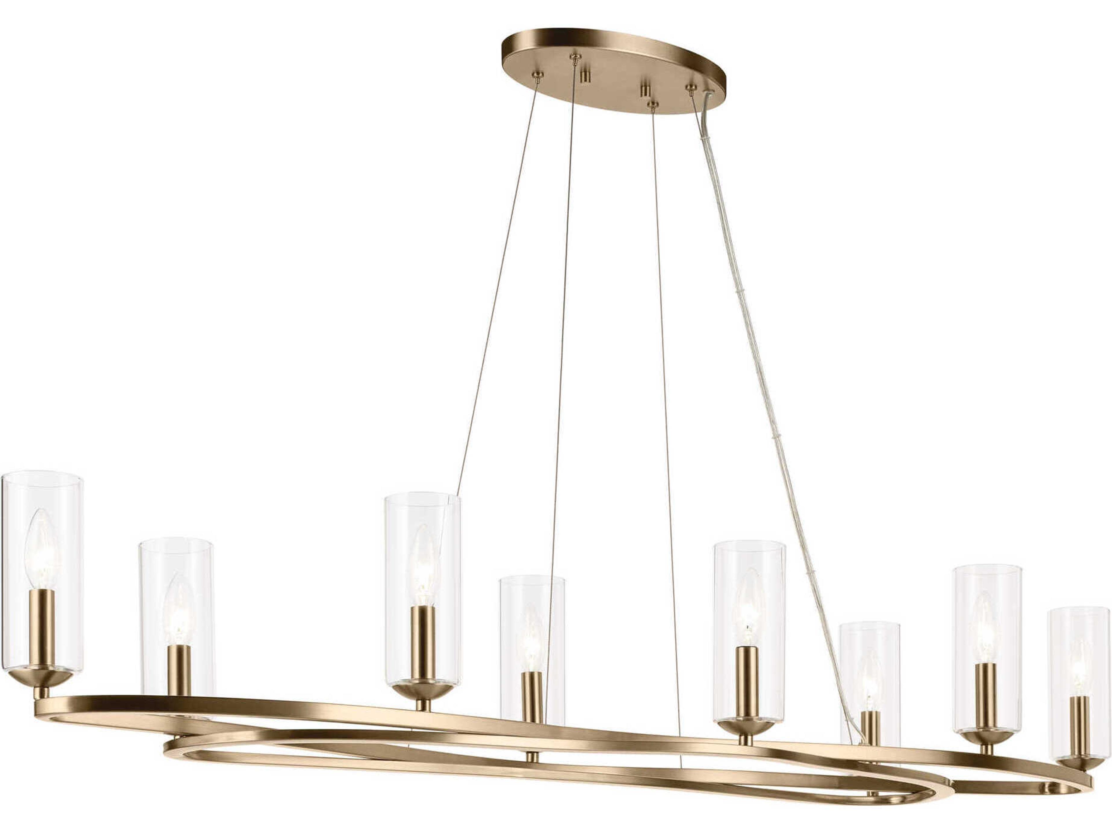 Harpin 8-Light Champagne Bronze Cylinder Island Pendant