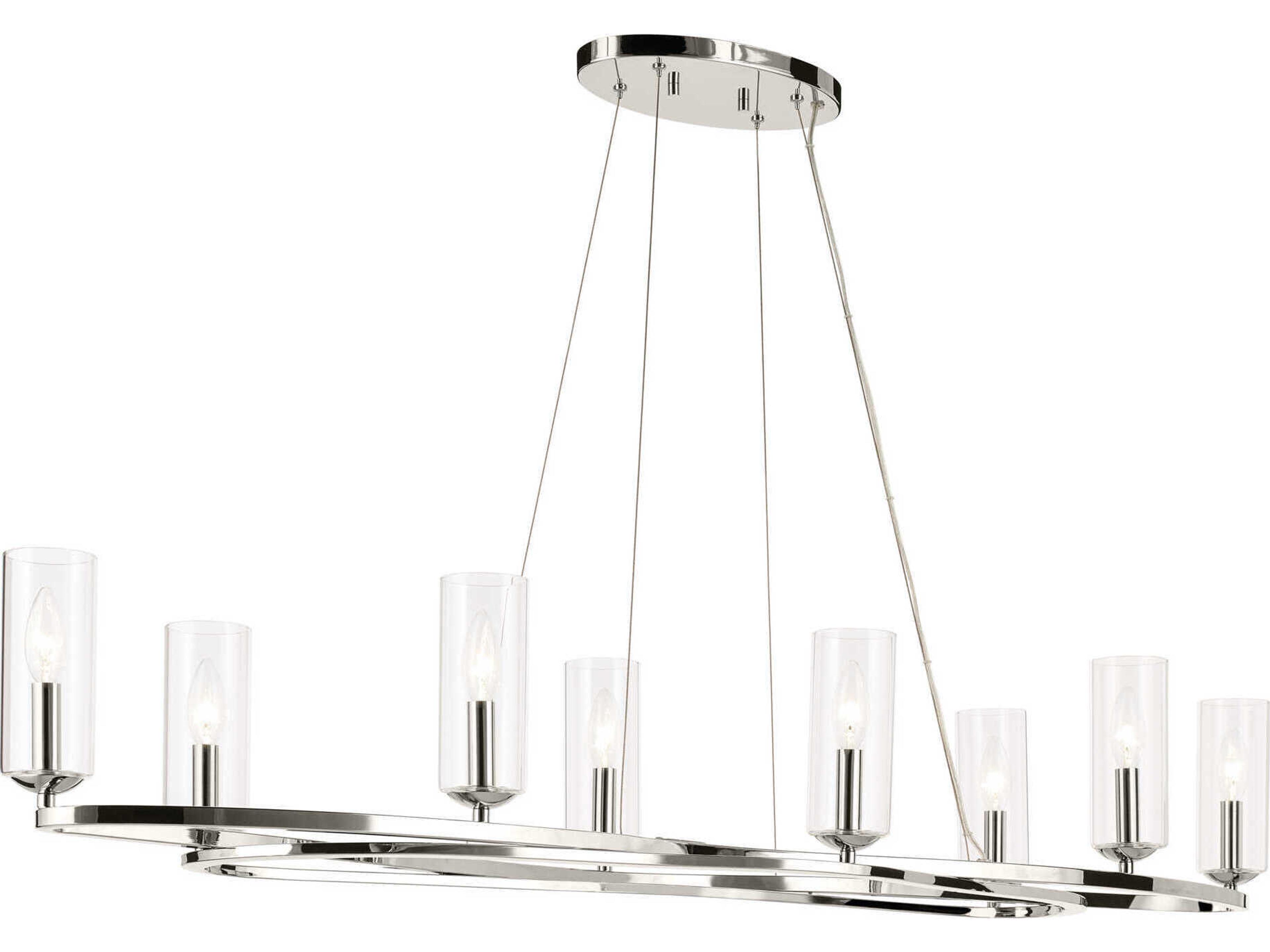 Harpin 8-Light Polished Nickel Cylinder Island Pendant