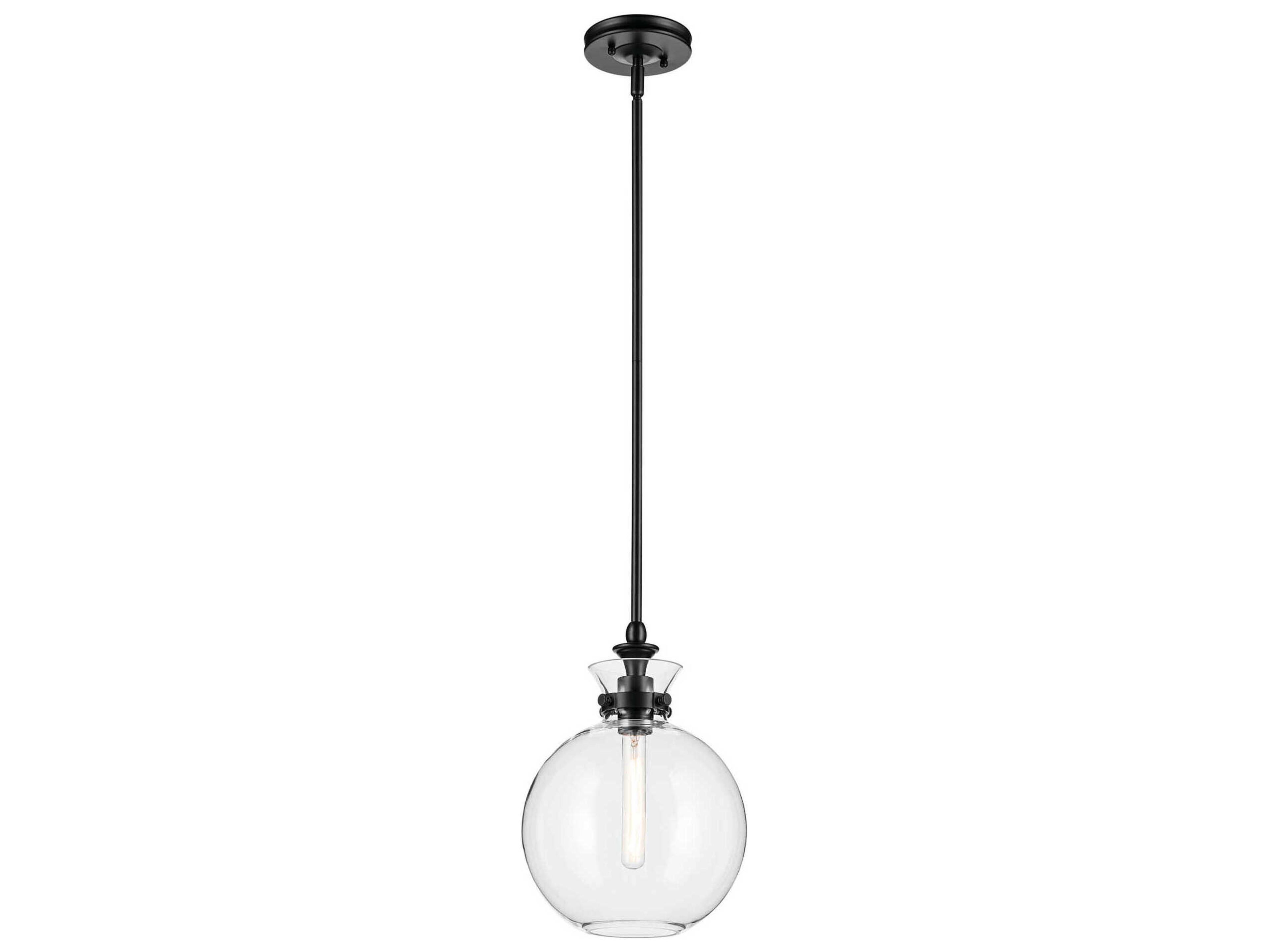 Laria 1-Light Black Globe Mini Pendant