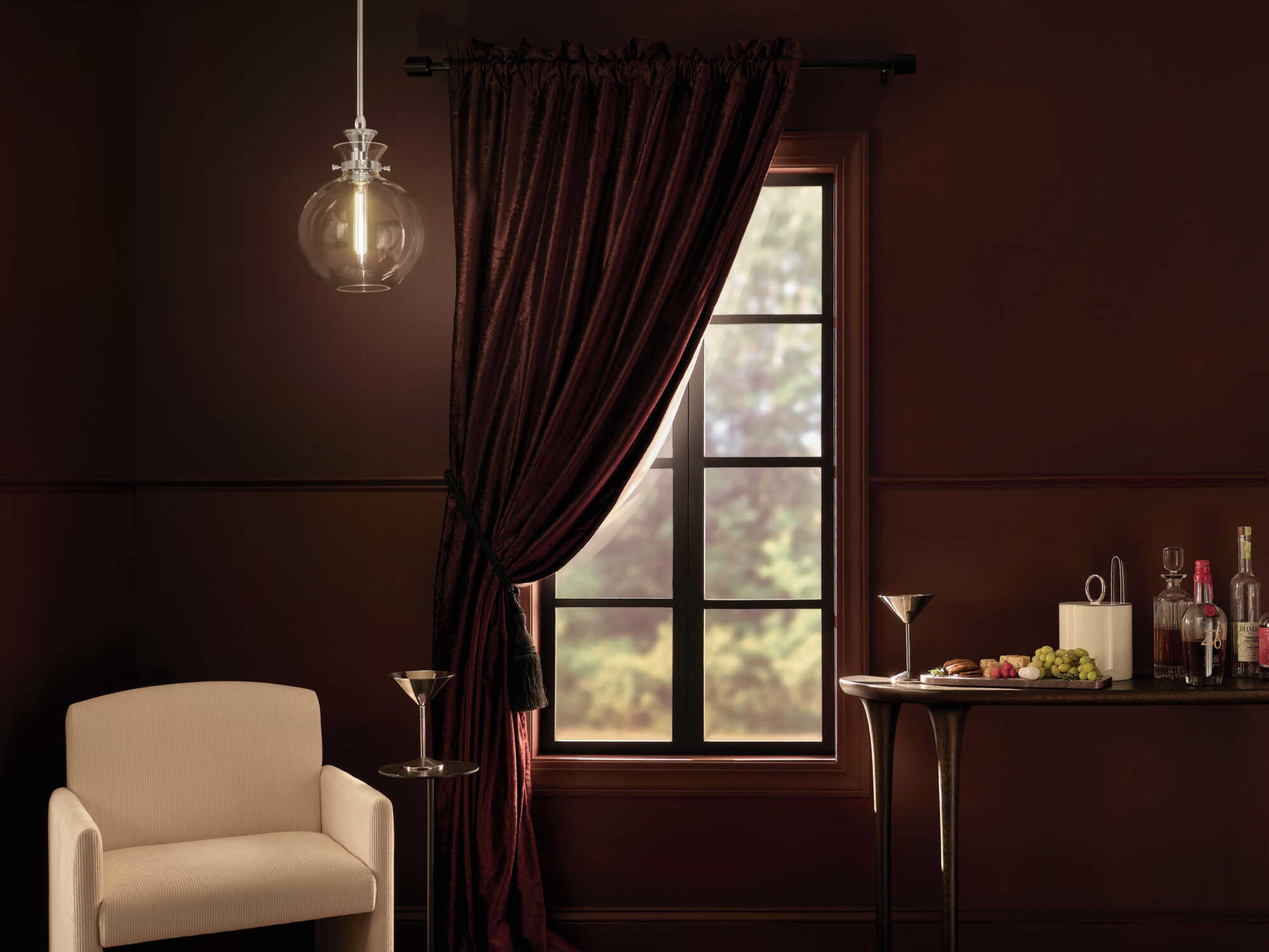 Kichler Laria 1-Light Polished Nickel Globe Mini Pendant