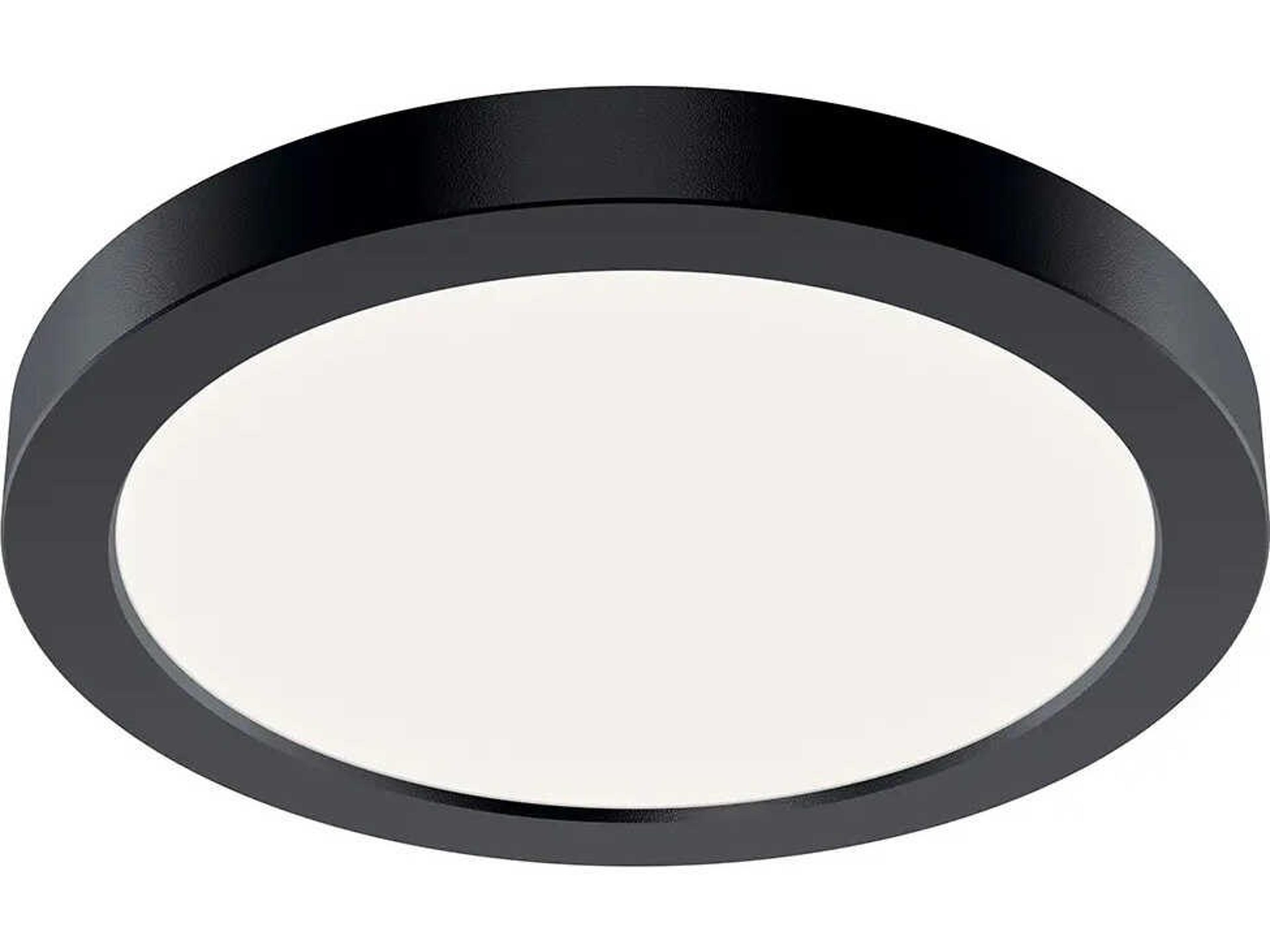 Ara White Black LED Round Flush Mount