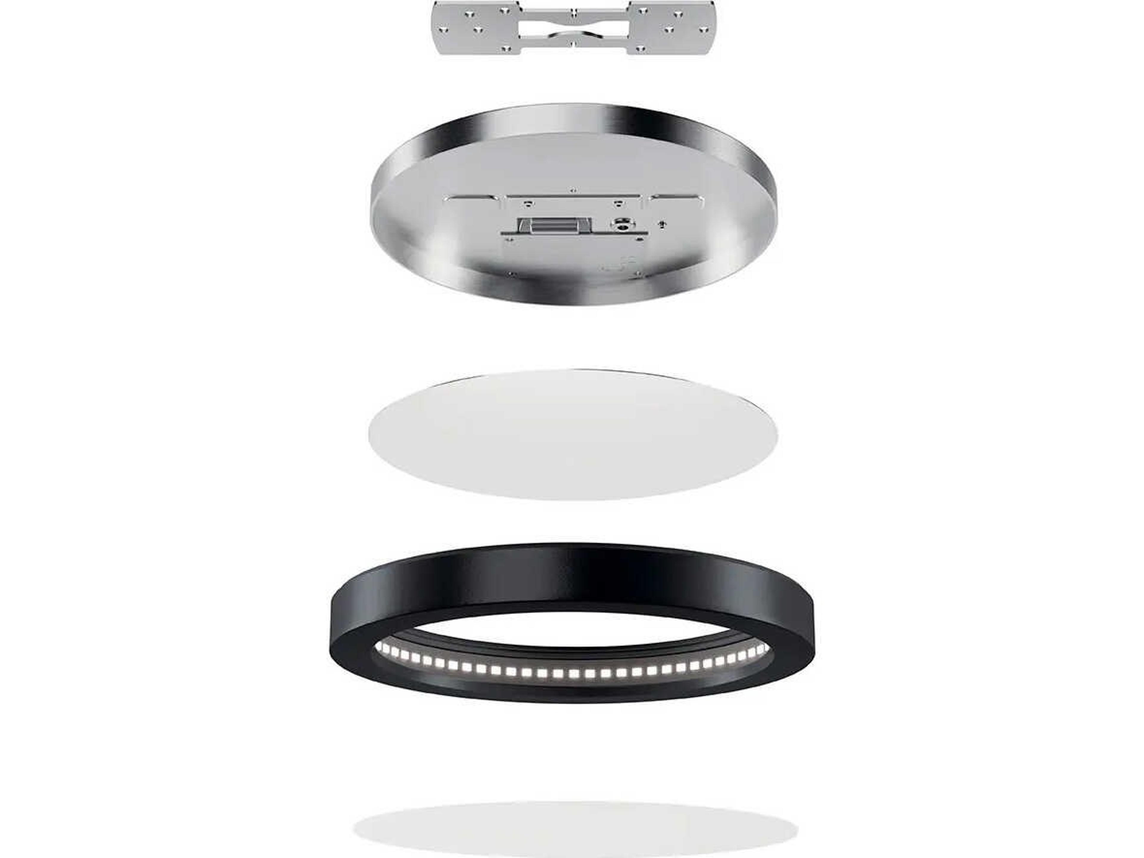 Kichler Ara White Black LED Round Flush Mount