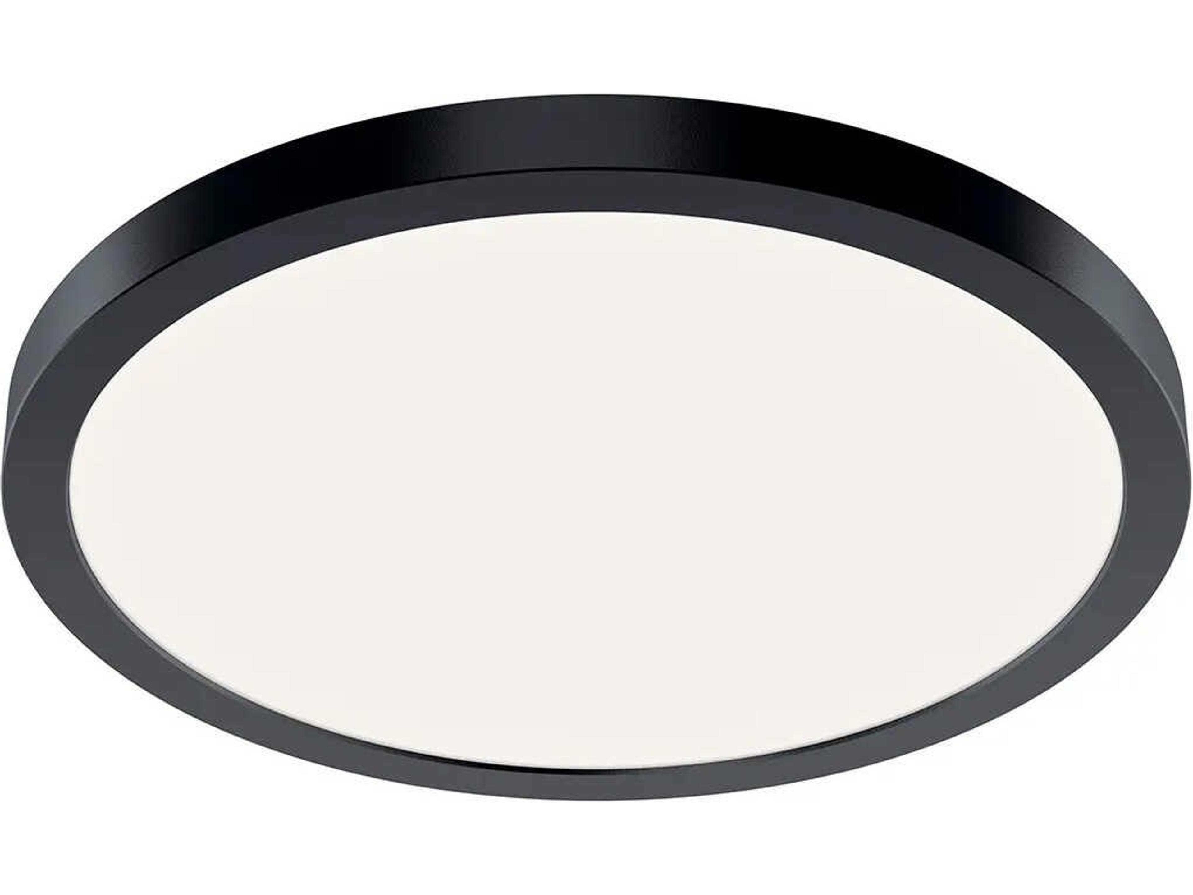 Ara White Black LED Round Flush Mount