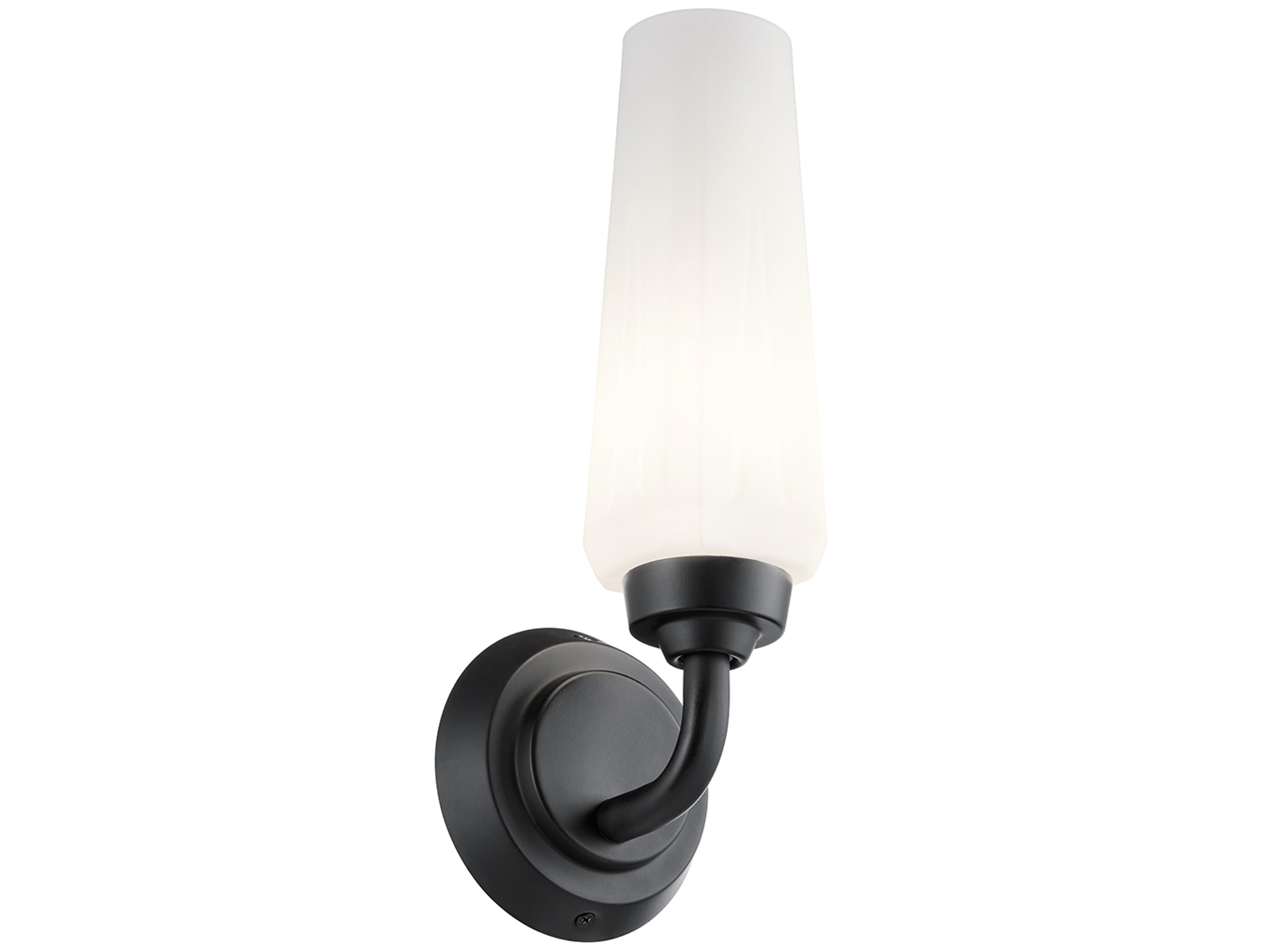Truby 1-Light Black Glass Wall Sconce