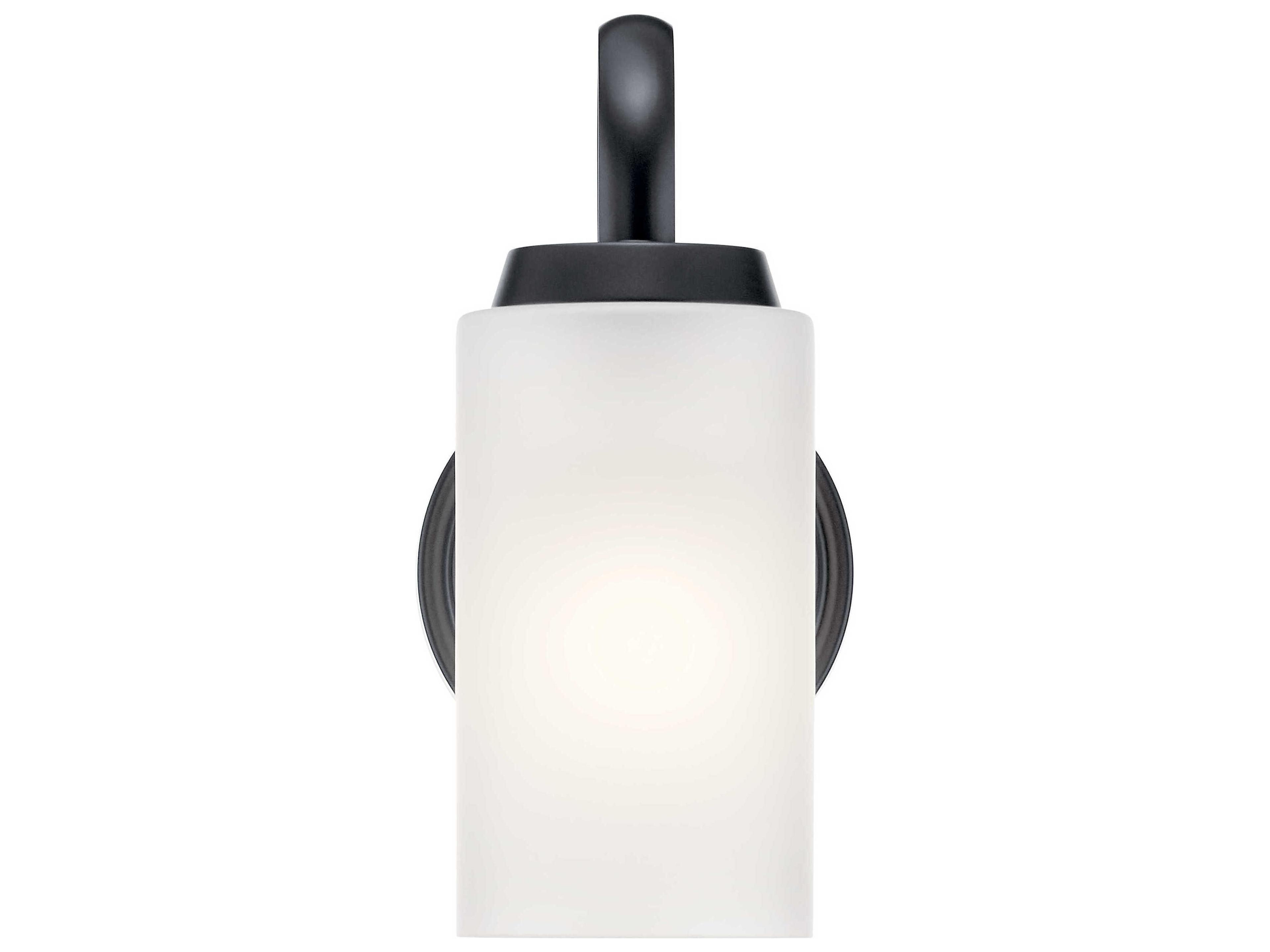 Kichler Kennewick 1-Light Black Glass Wall Sconce