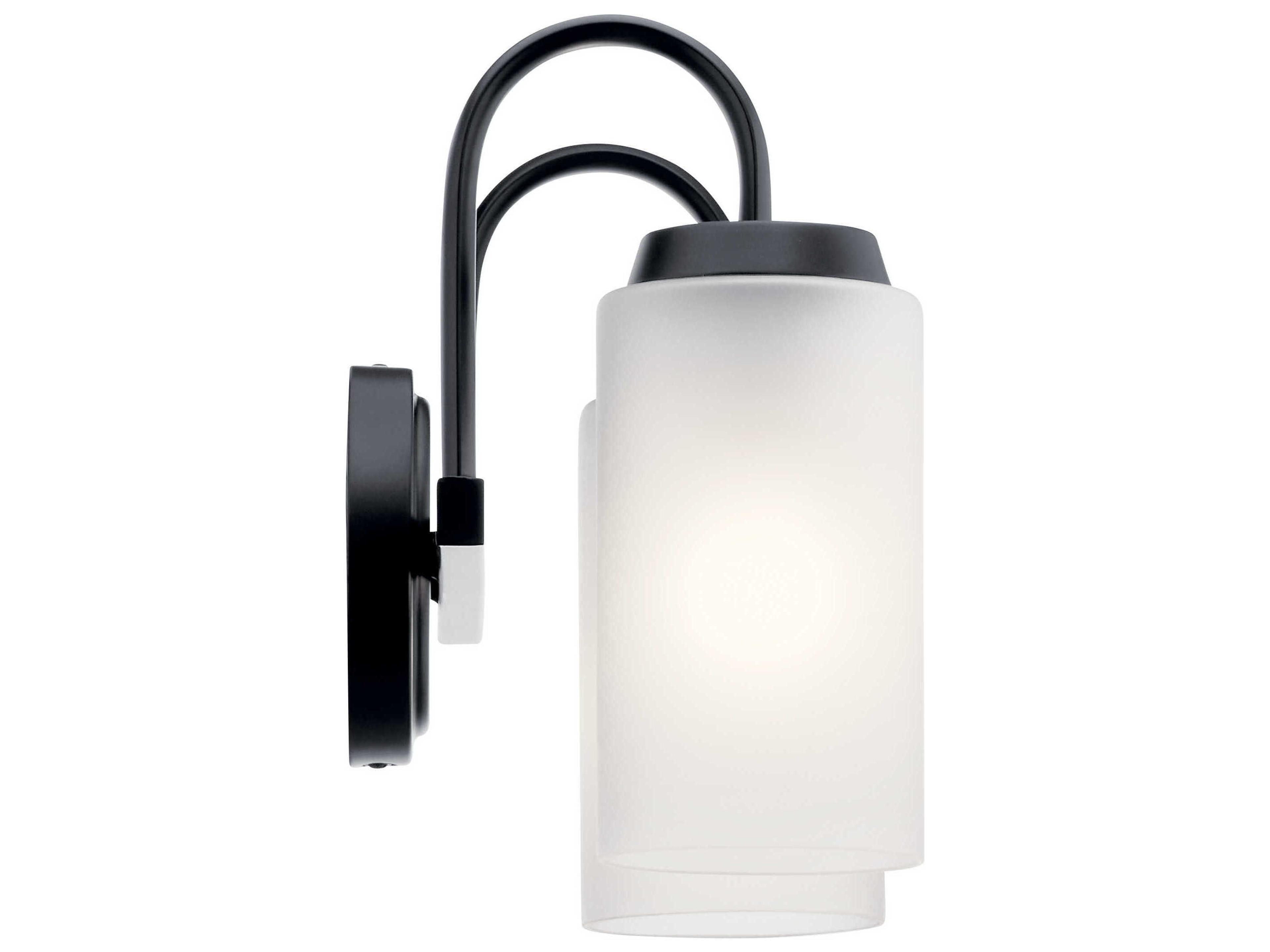 Kichler Kennewick 2-Light Black Glass Vanity Light