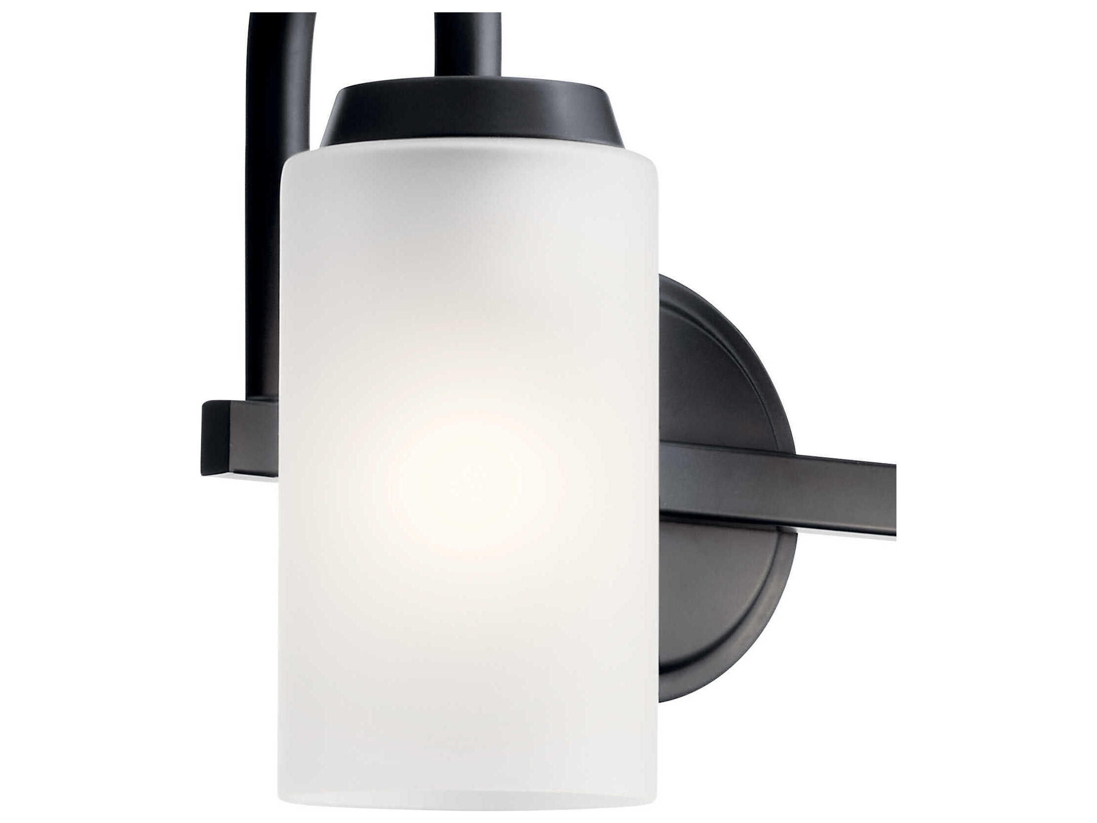 Kichler Kennewick 2-Light Black Glass Vanity Light