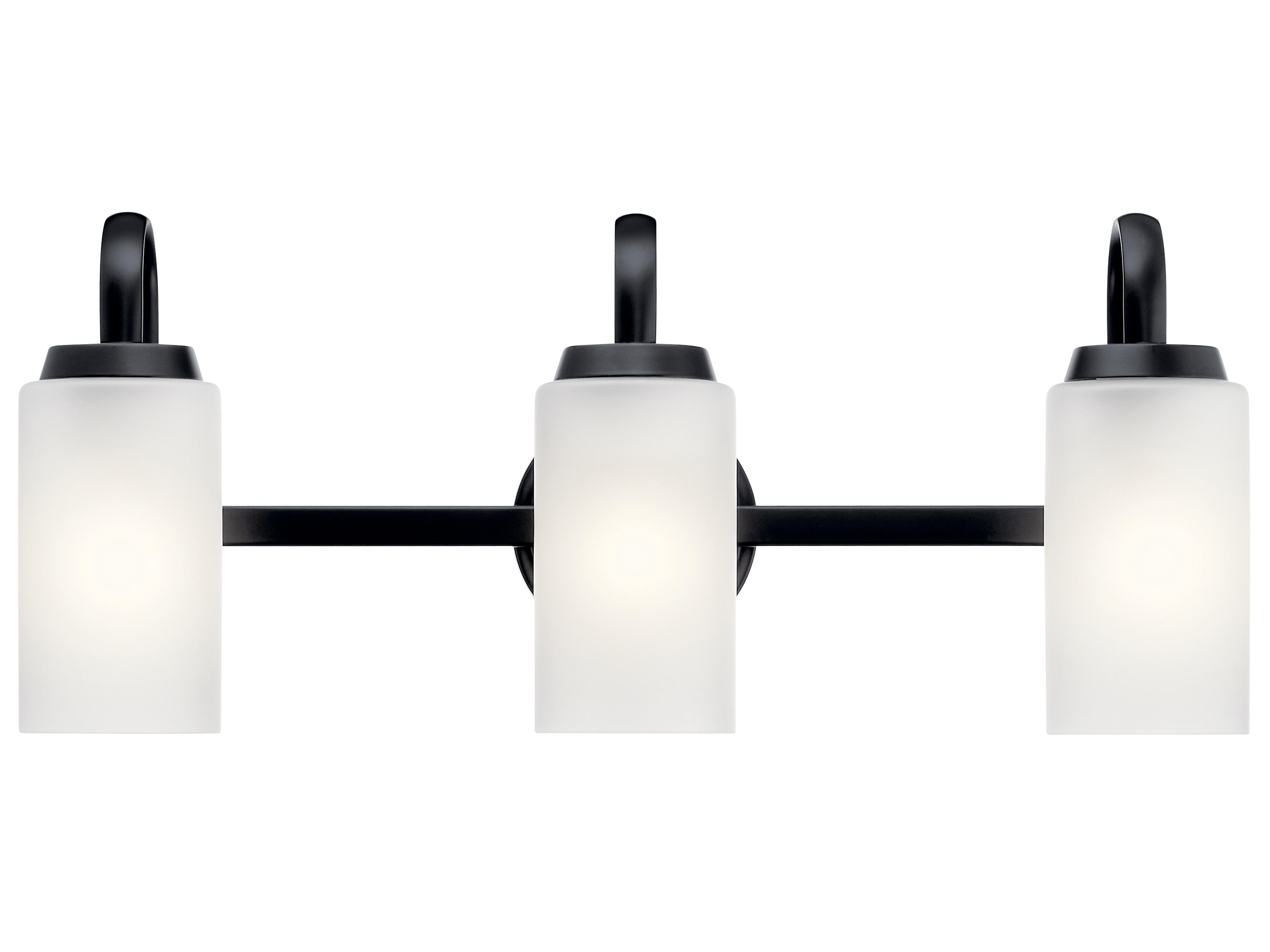 Kichler Kennewick 3-Light Black Glass Vanity Light