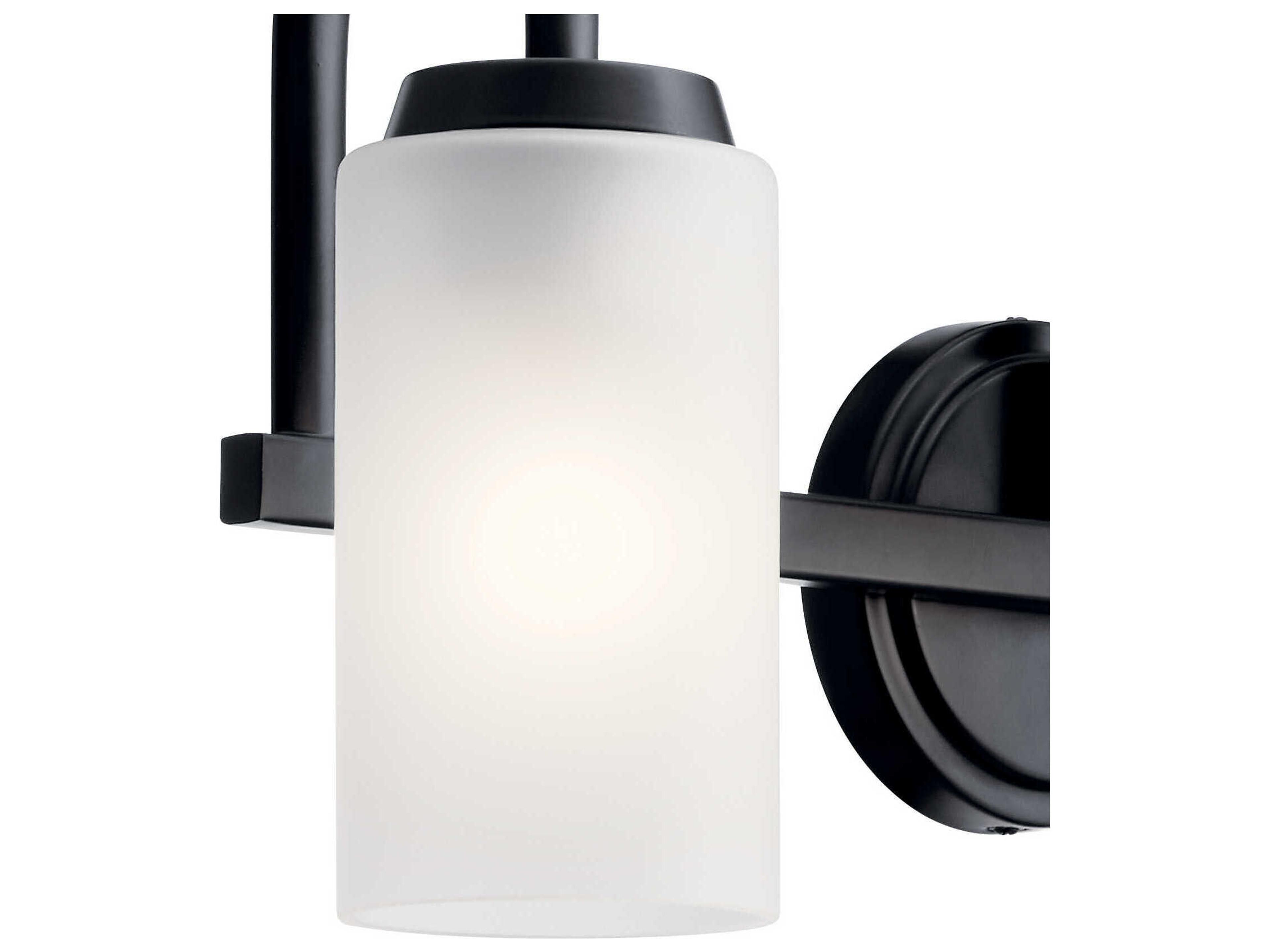 Kichler Kennewick 3-Light Black Glass Vanity Light