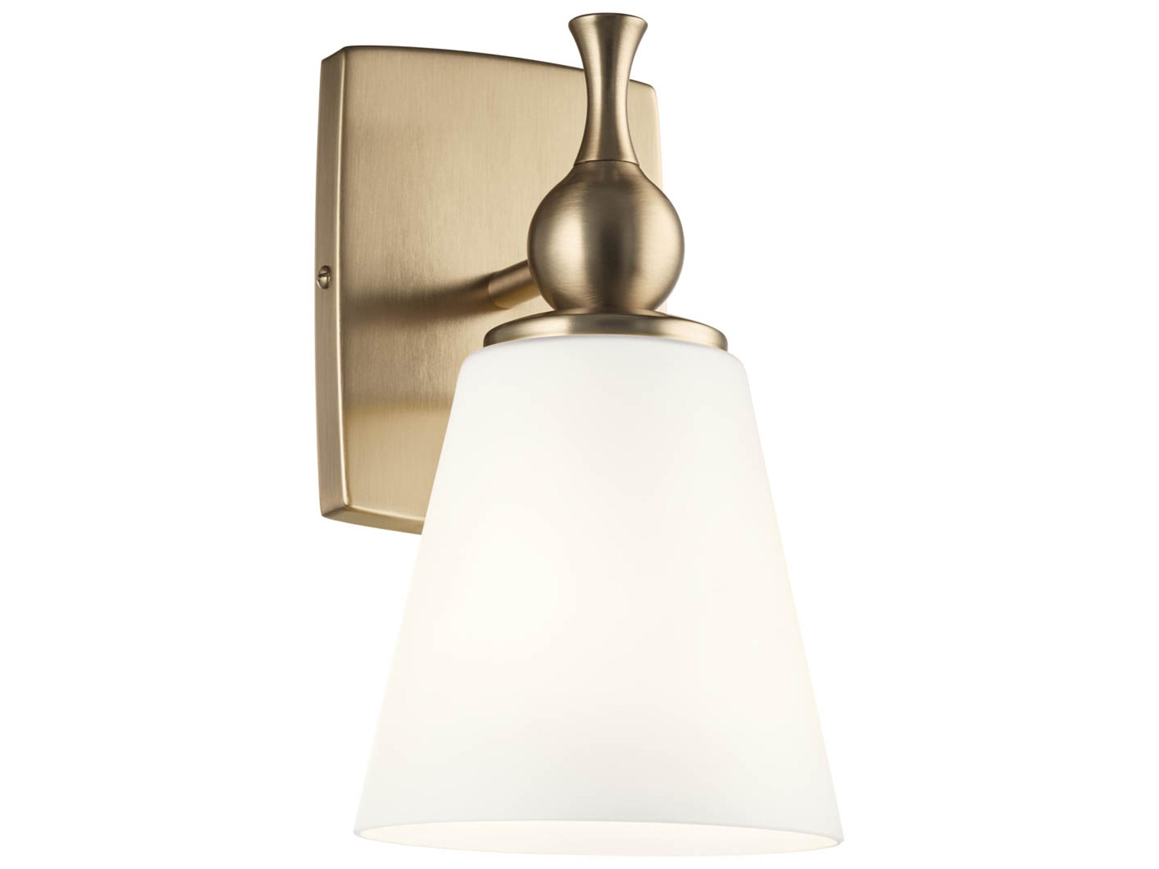 Cosabella 1-Light Champagne Bronze Glass Wall Sconce