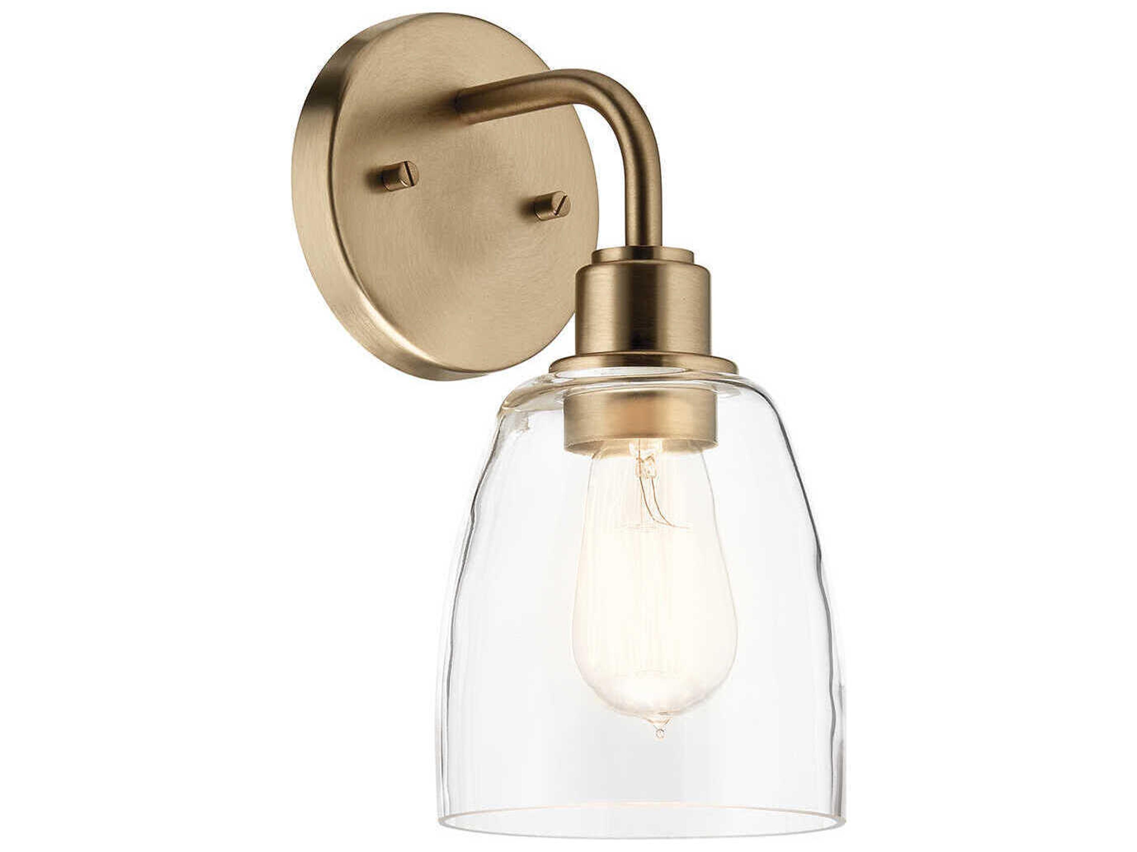 Meller 1-Light Champagne Bronze Glass Wall Sconce