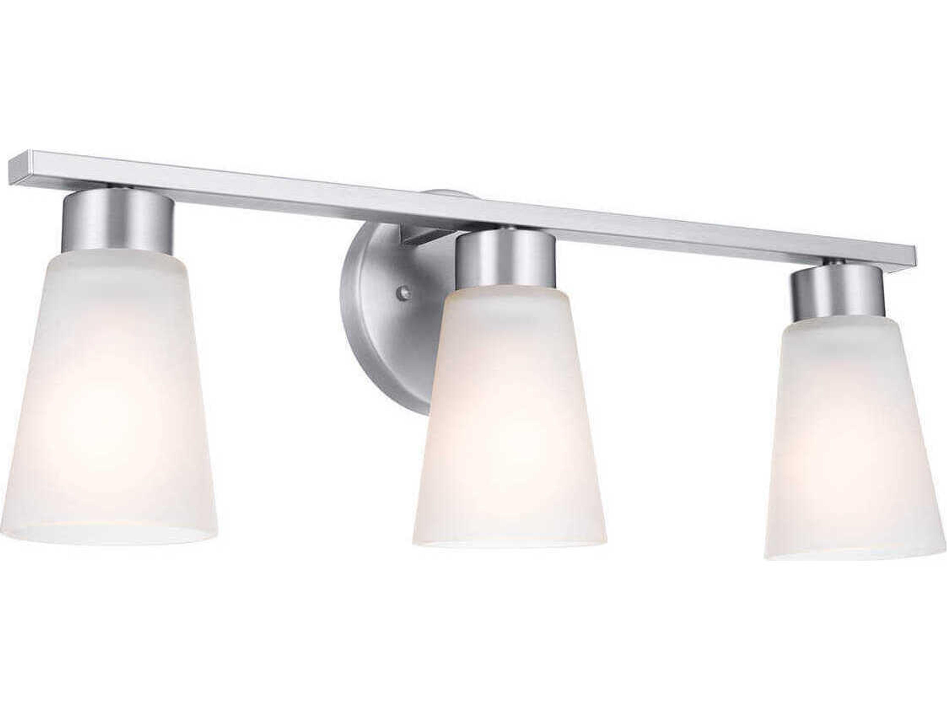 Stamos 3-Light Brushed Nickel Glass Vanity Light