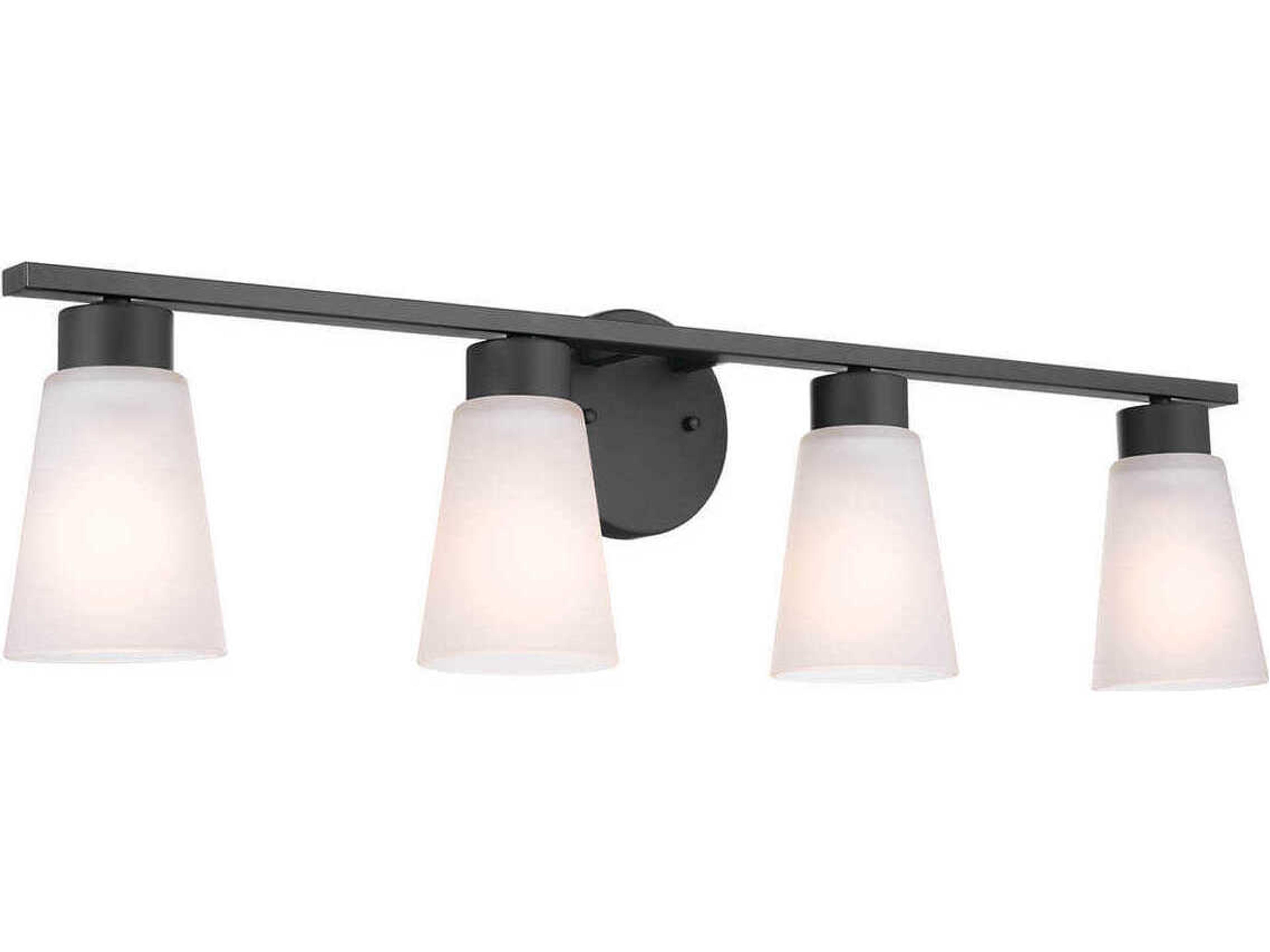 Stamos 4-Light Black Glass Vanity Light