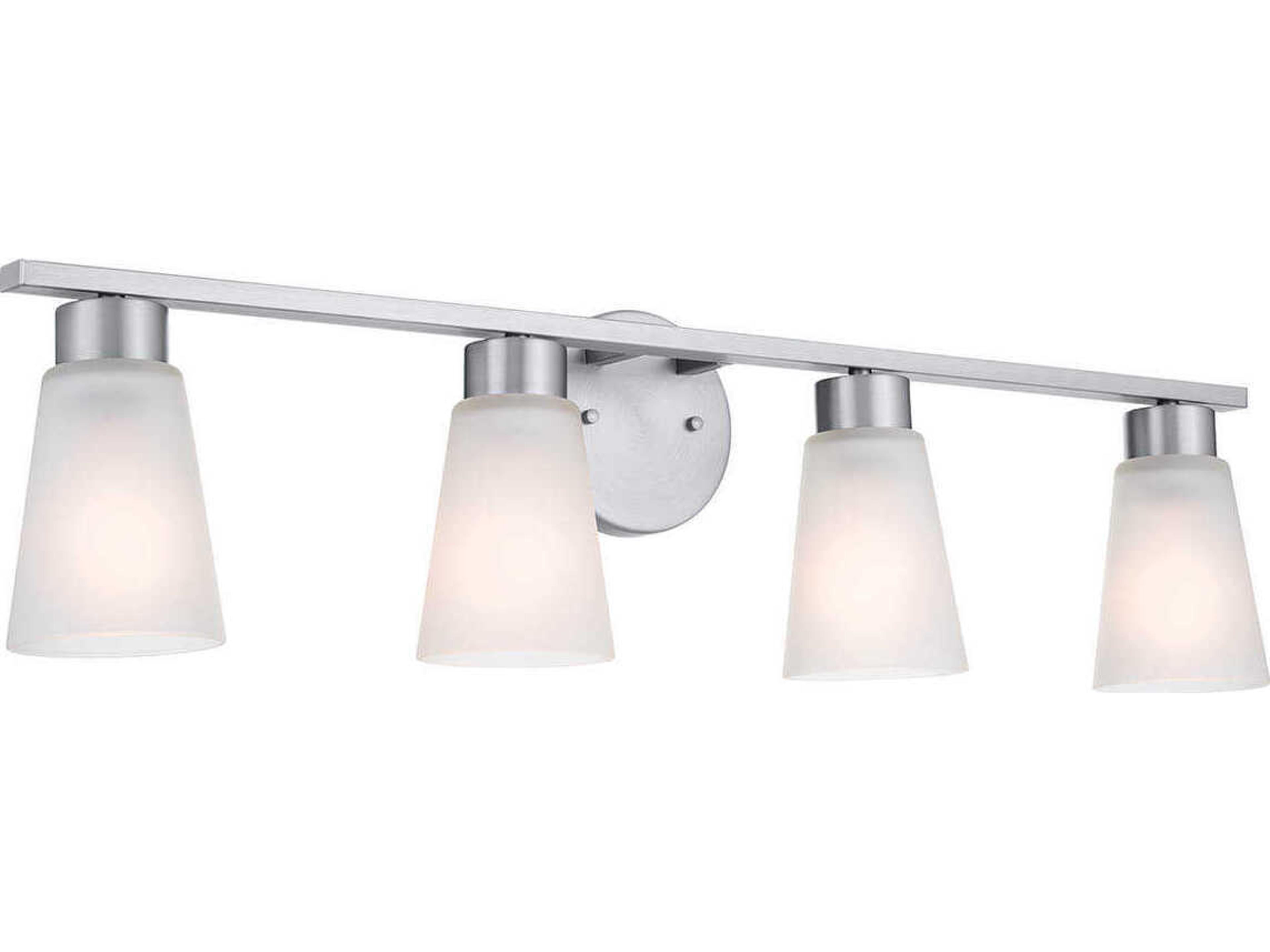 Stamos 4-Light Brushed Nickel Glass Vanity Light