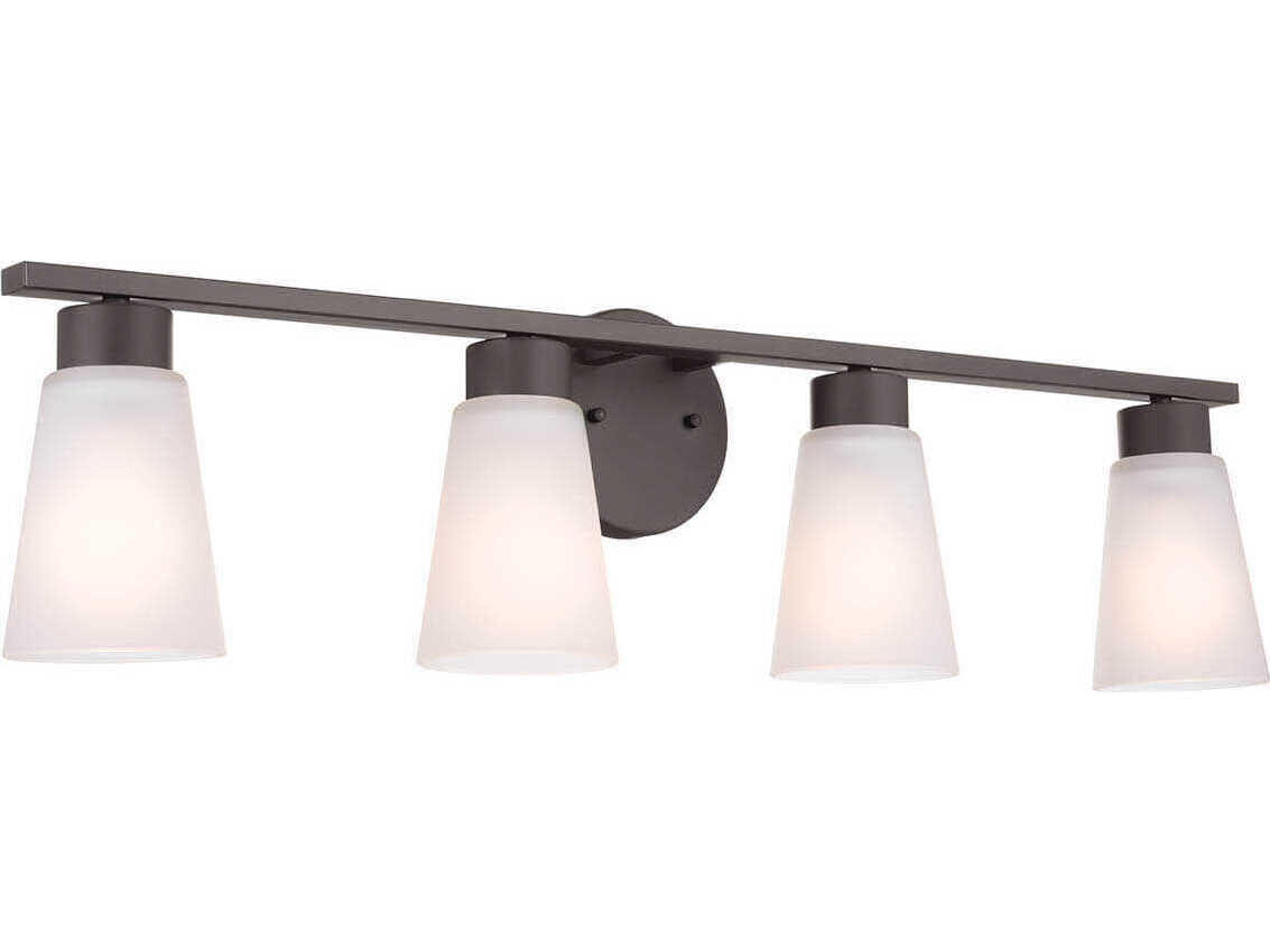 Stamos 4-Light Olde Bronze Glass Vanity Light