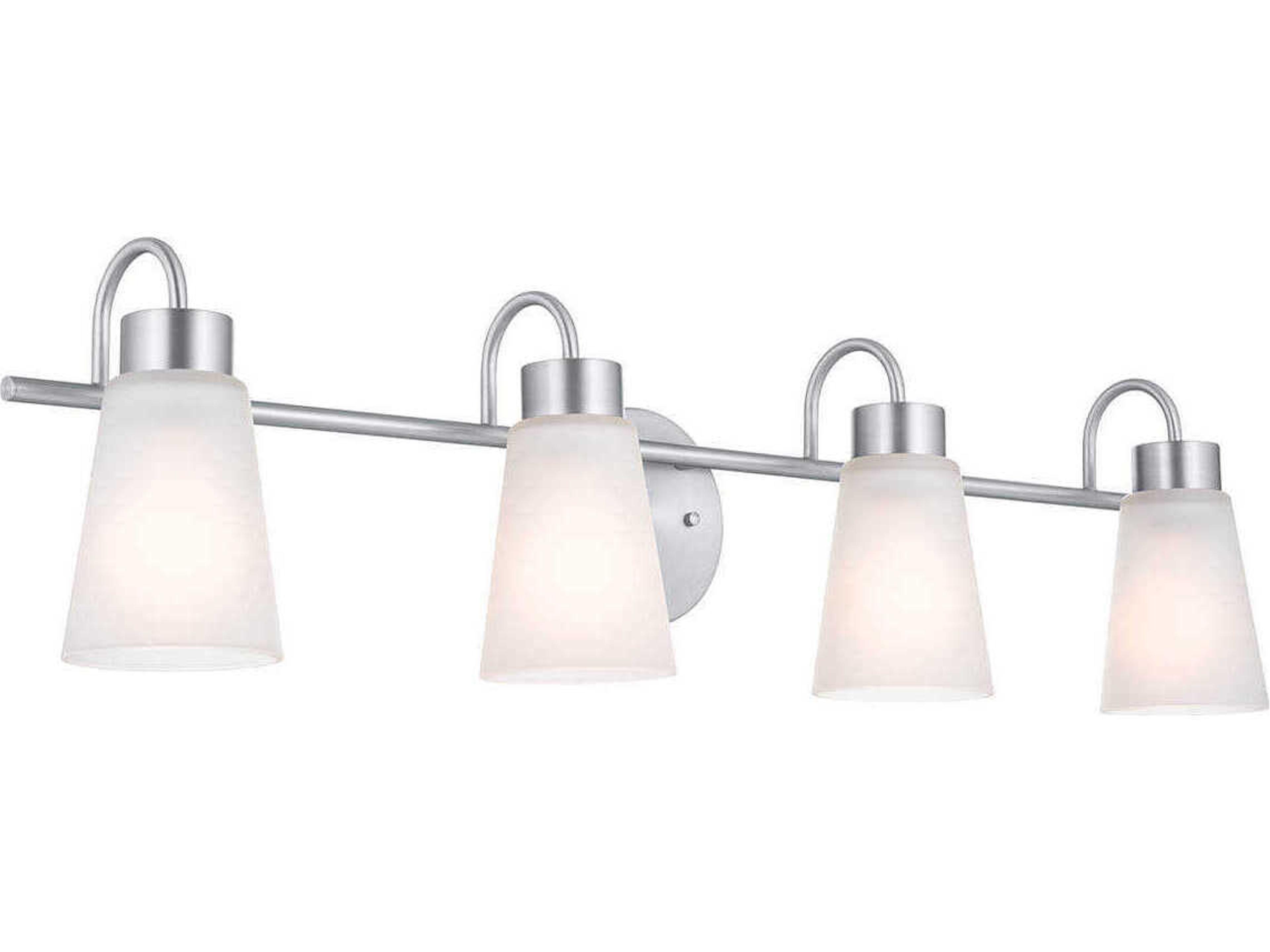 Erma 4-Light Brushed Nickel Glass Vanity Light