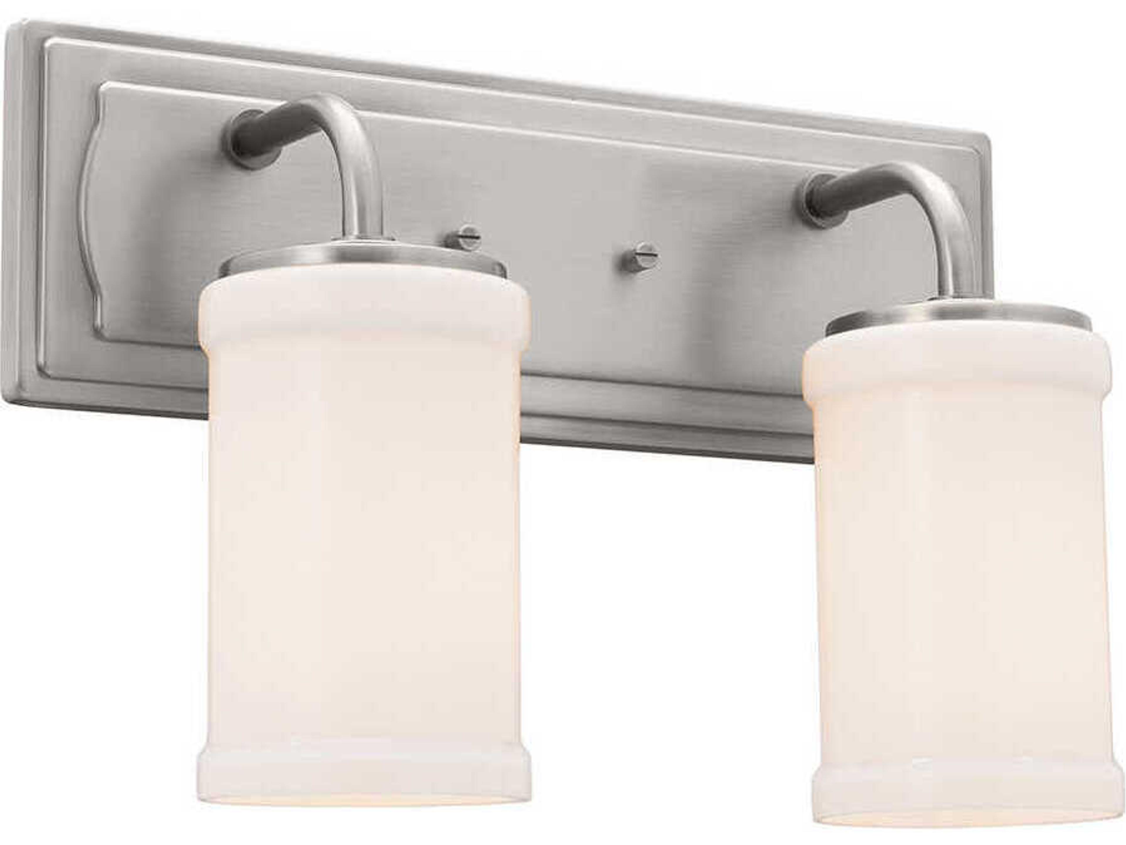 Vetivene 2-Light Classic Pewter Glass Vanity Light