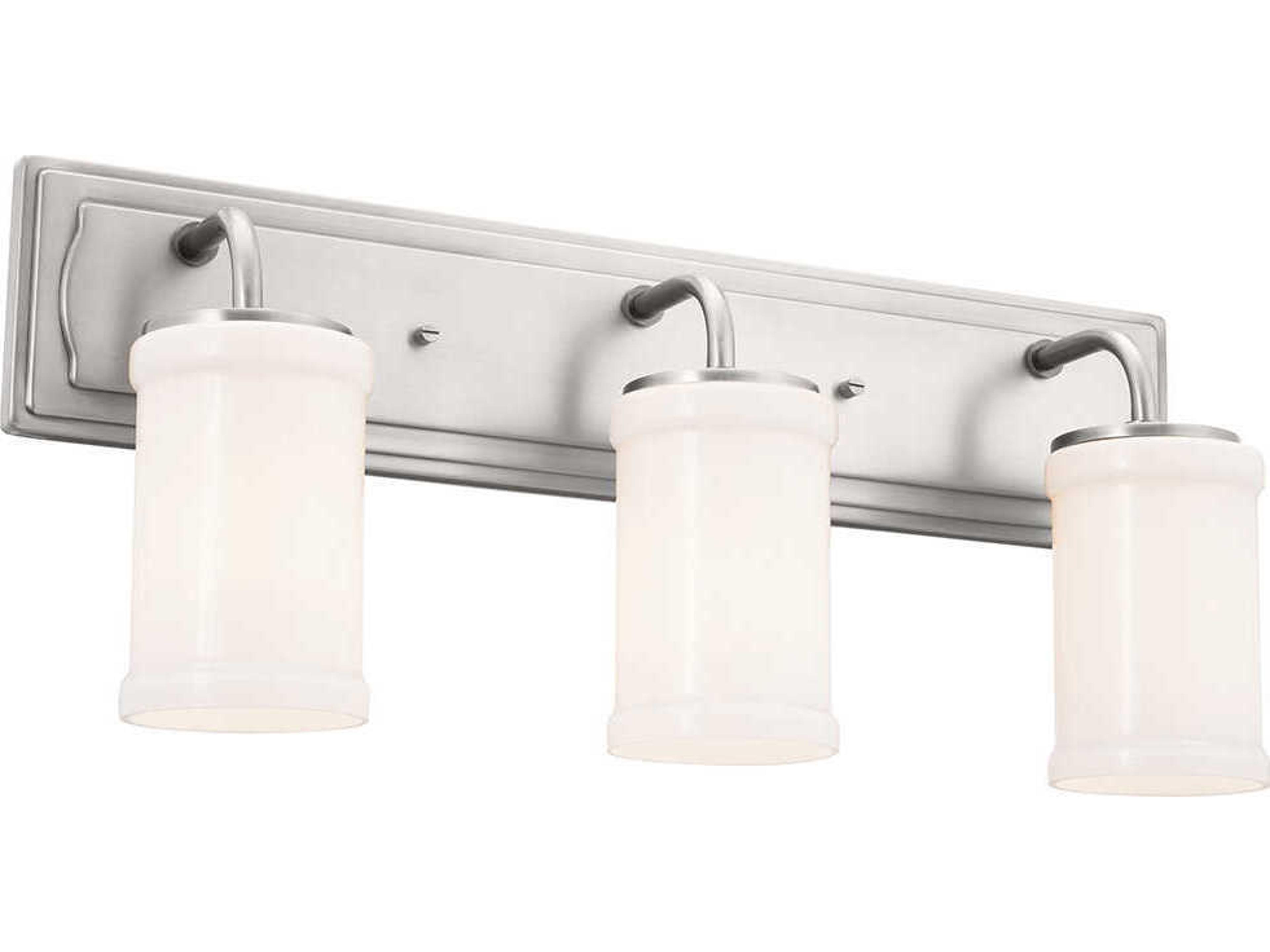 Vetivene 3-Light Classic Pewter Glass Vanity Light