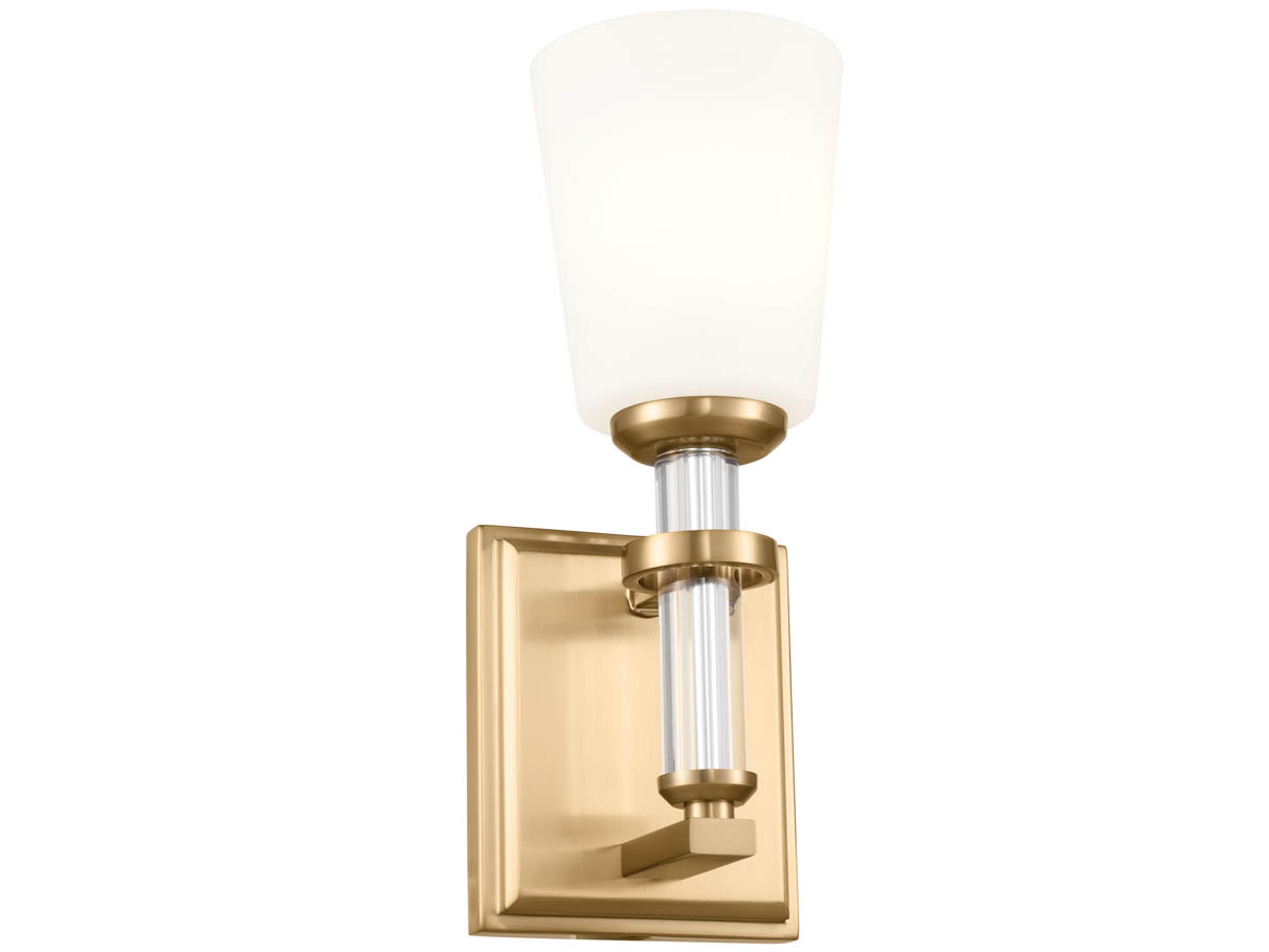 Rosalind 1-Light Brushed Natural Brass Crystal Wall Sconce