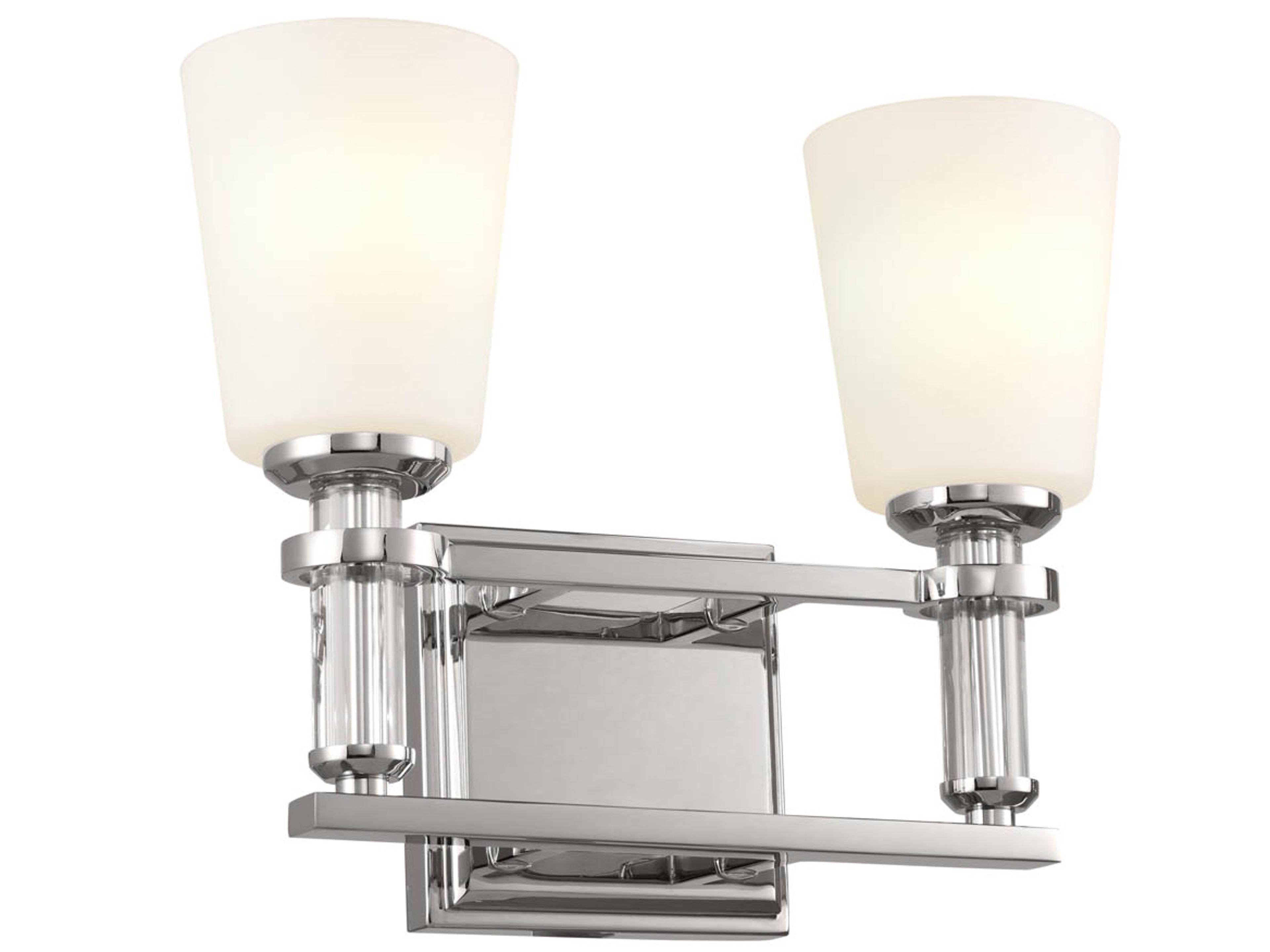 Rosalind 2-Light Polished Nickel Crystal Vanity Light