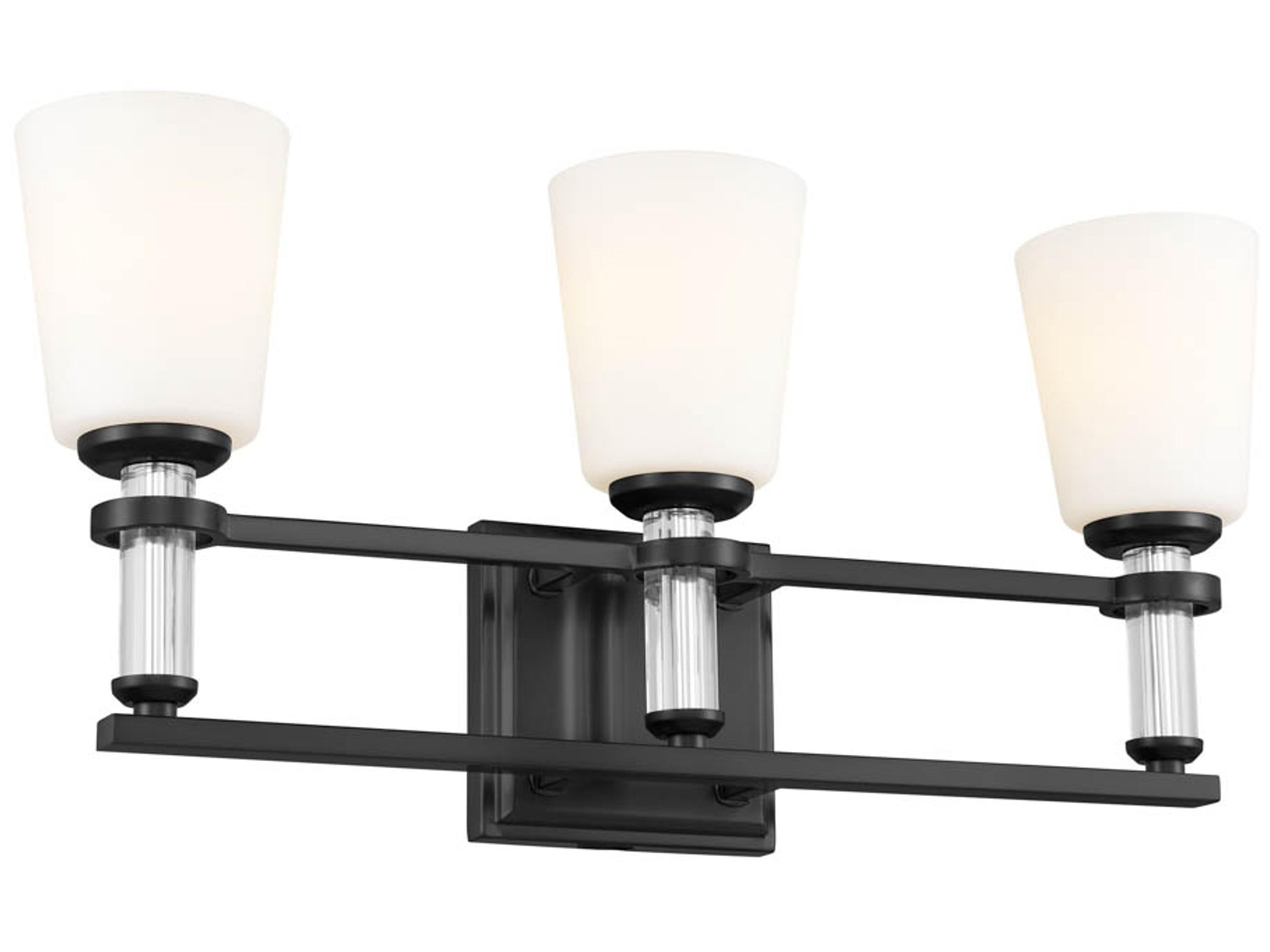 Rosalind 3-Light Black Crystal Vanity Light