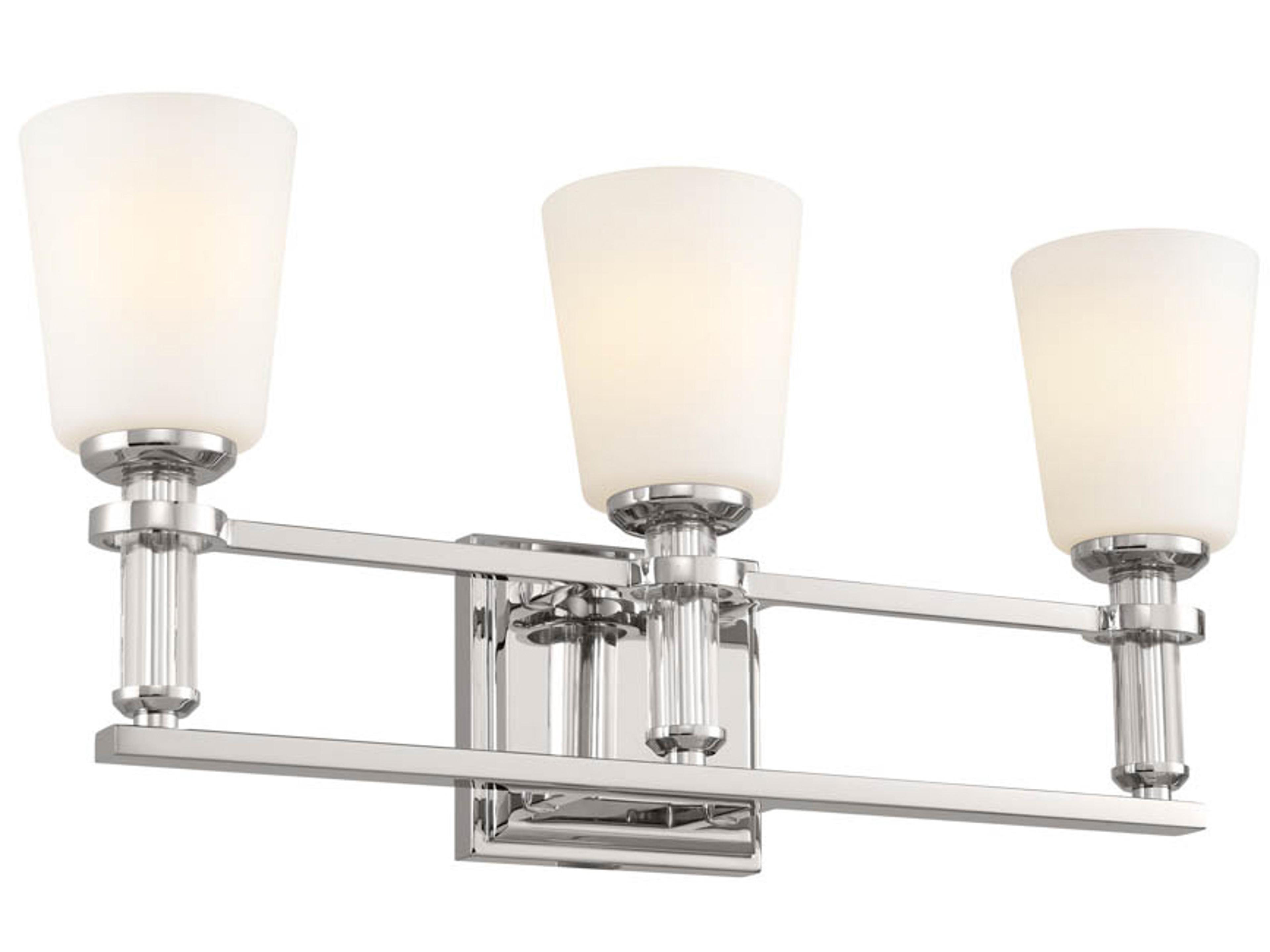 Rosalind 3-Light Polished Nickel Crystal Vanity Light