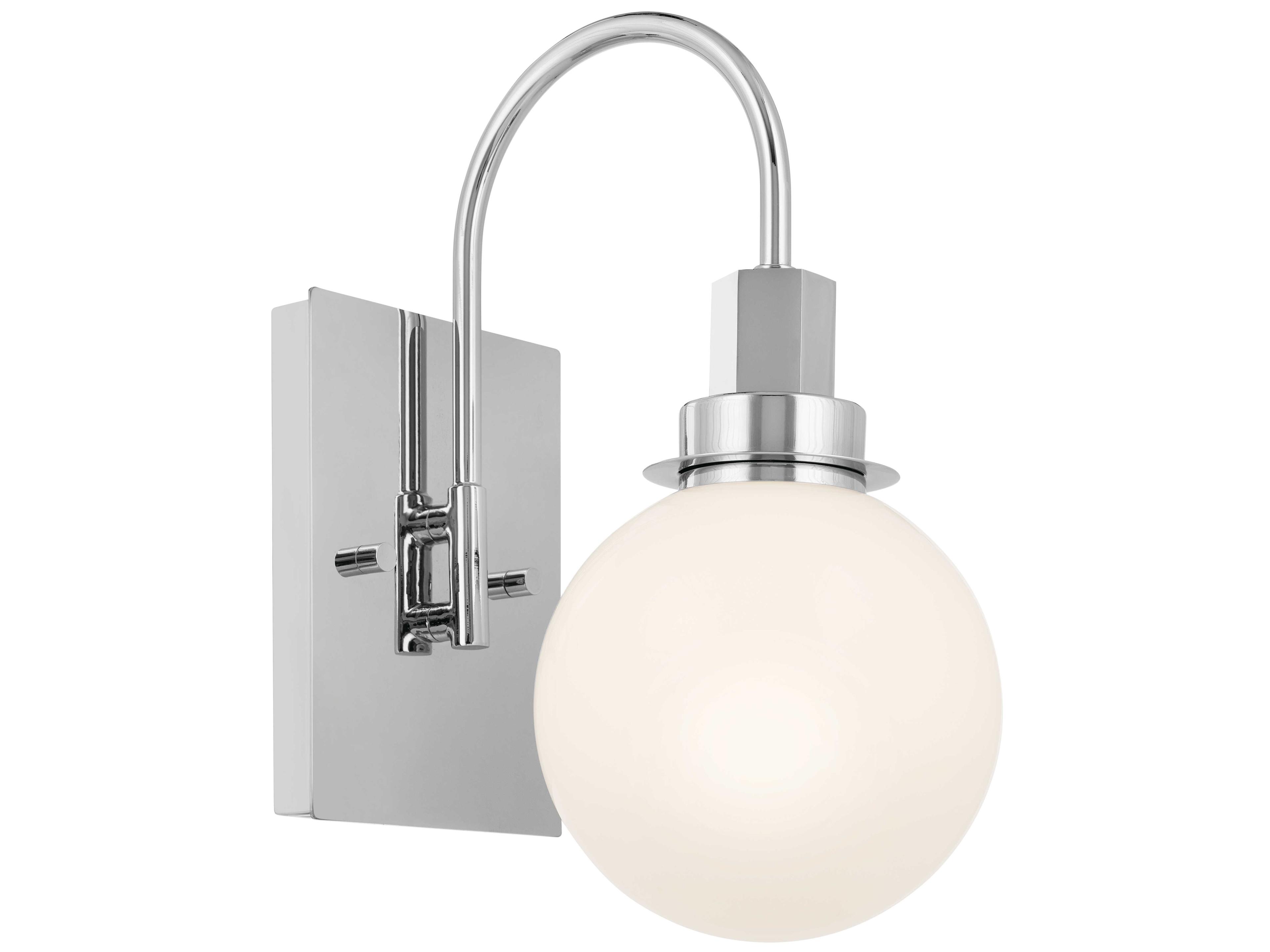 Hex 1-Light Chrome Glass Wall Sconce