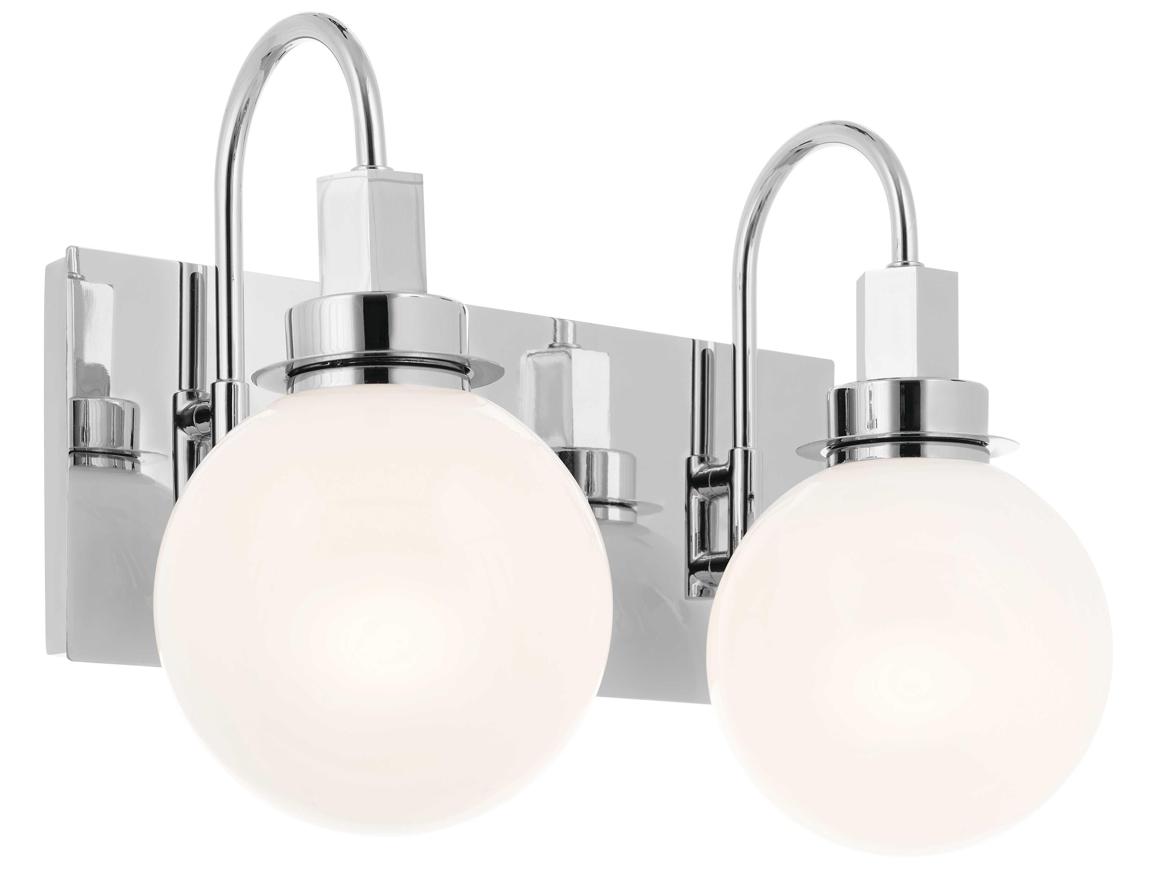 Hex 2-Light Chrome Glass Vanity Light