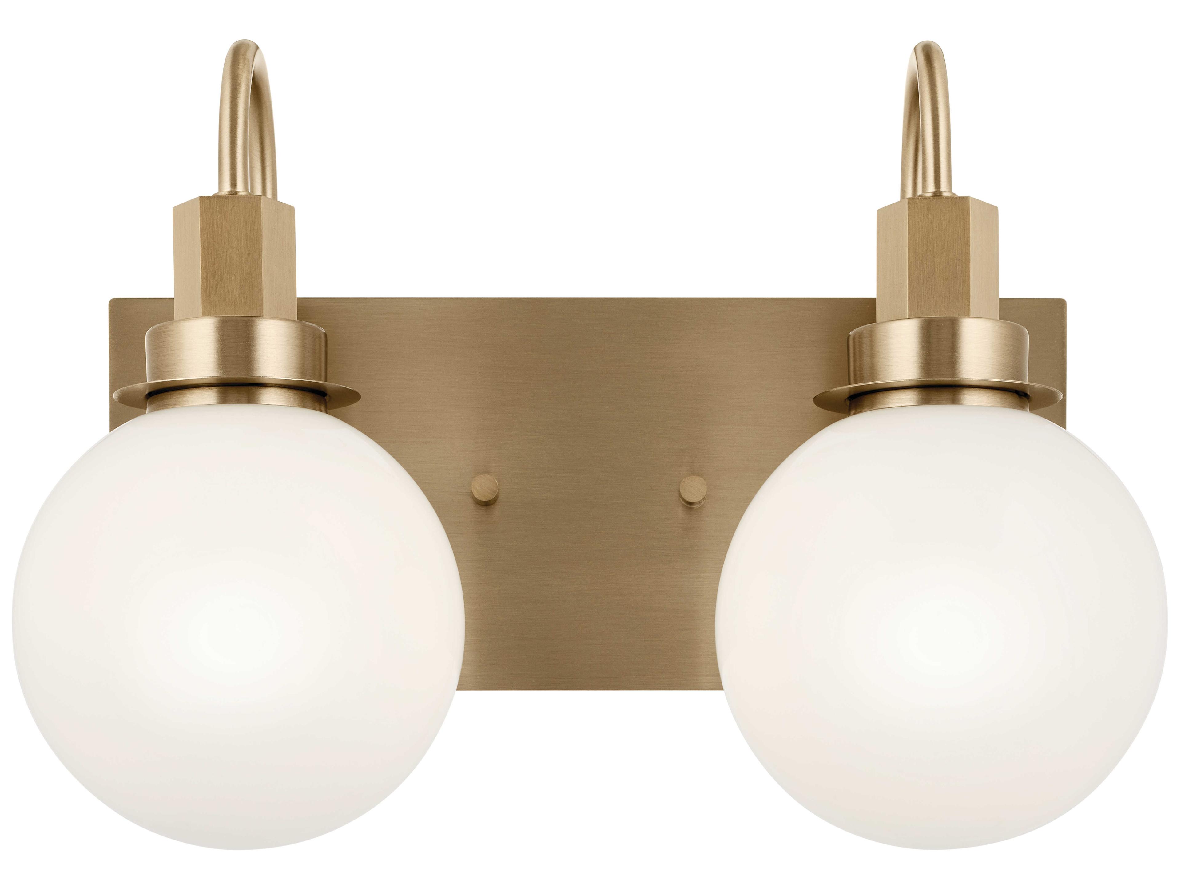 Kichler Hex 2-Light Champagne Bronze Glass Vanity Light