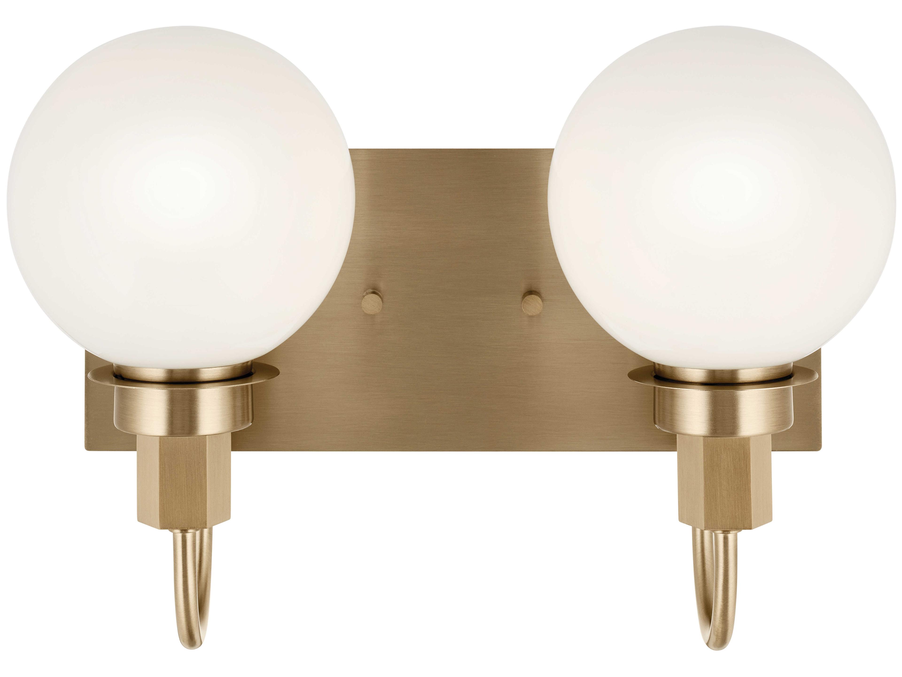 Kichler Hex 2-Light Champagne Bronze Glass Vanity Light