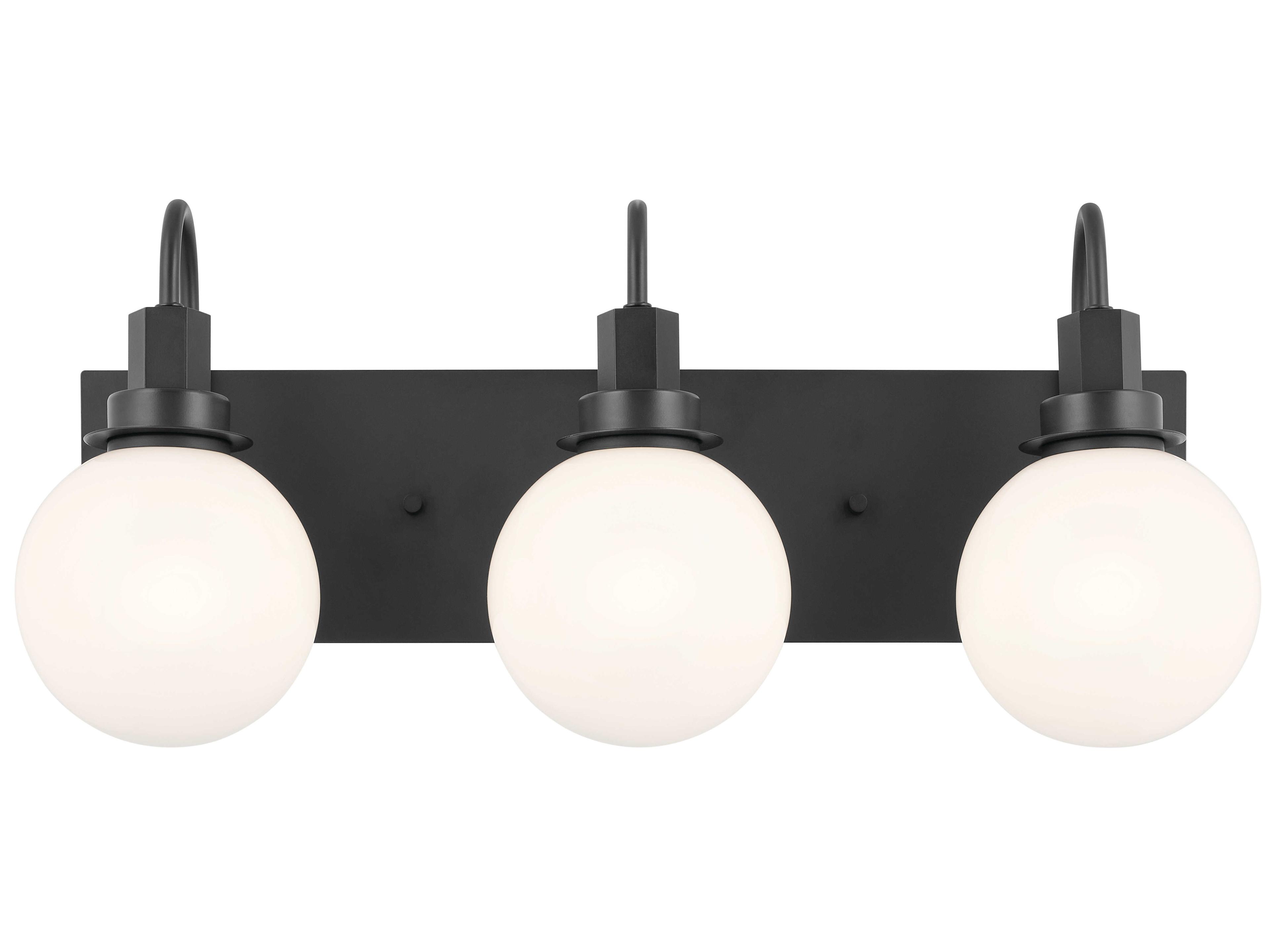 Kichler Hex 3-Light Black Glass Vanity Light