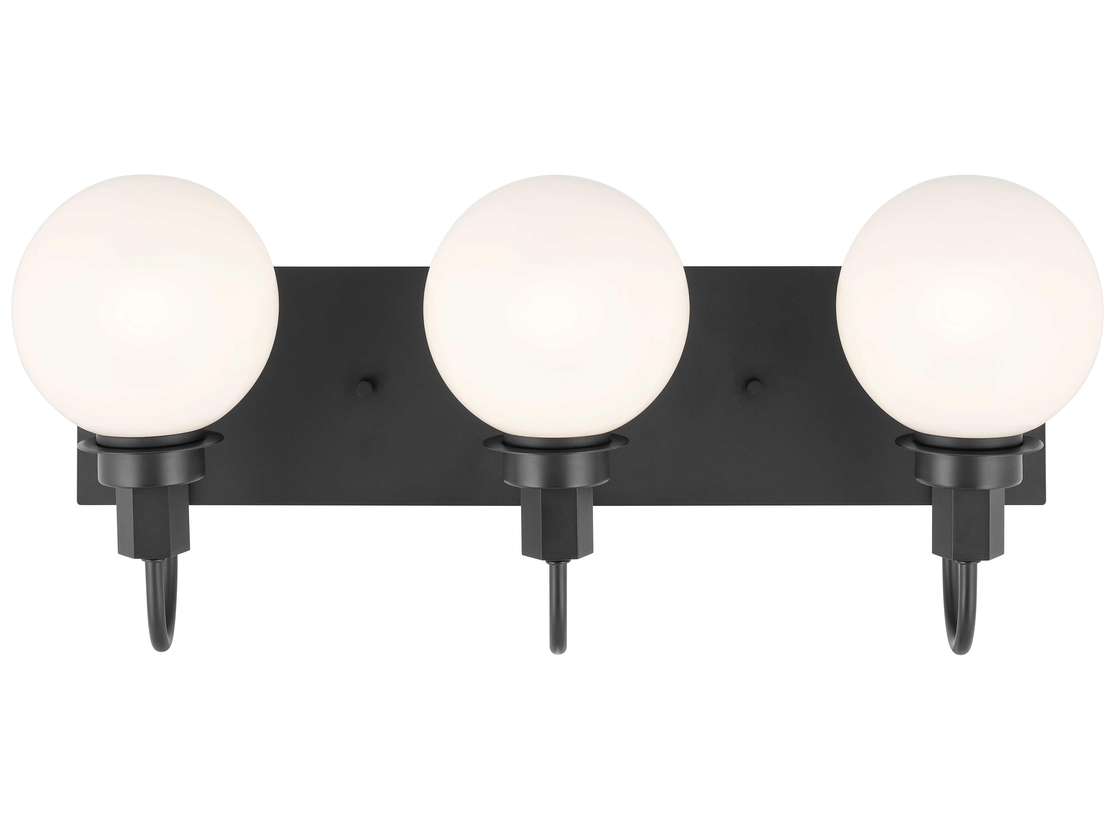 Kichler Hex 3-Light Black Glass Vanity Light