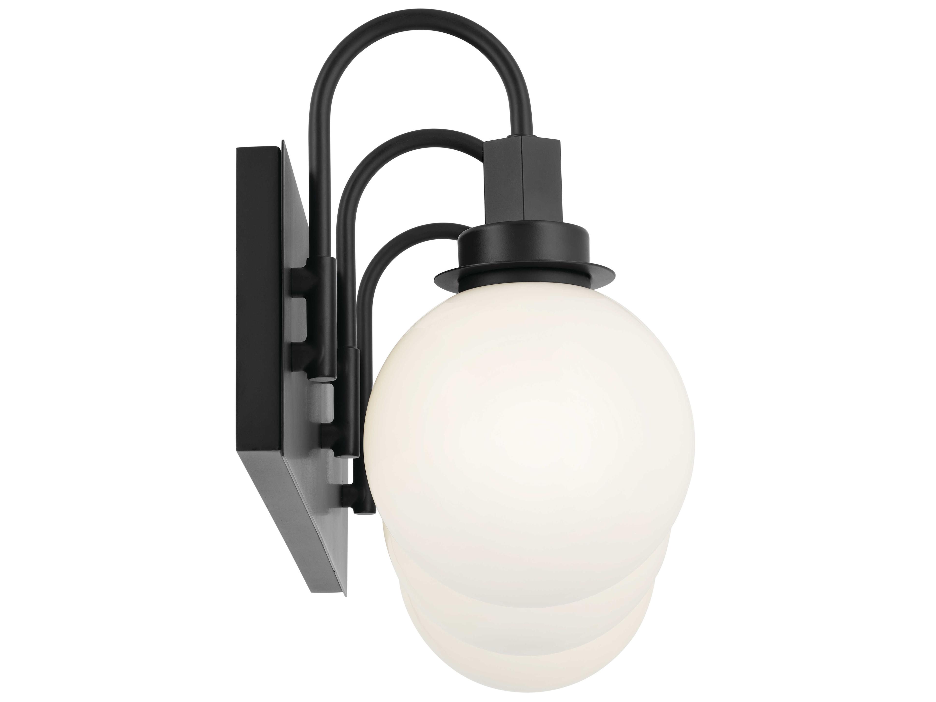 Kichler Hex 3-Light Black Glass Vanity Light