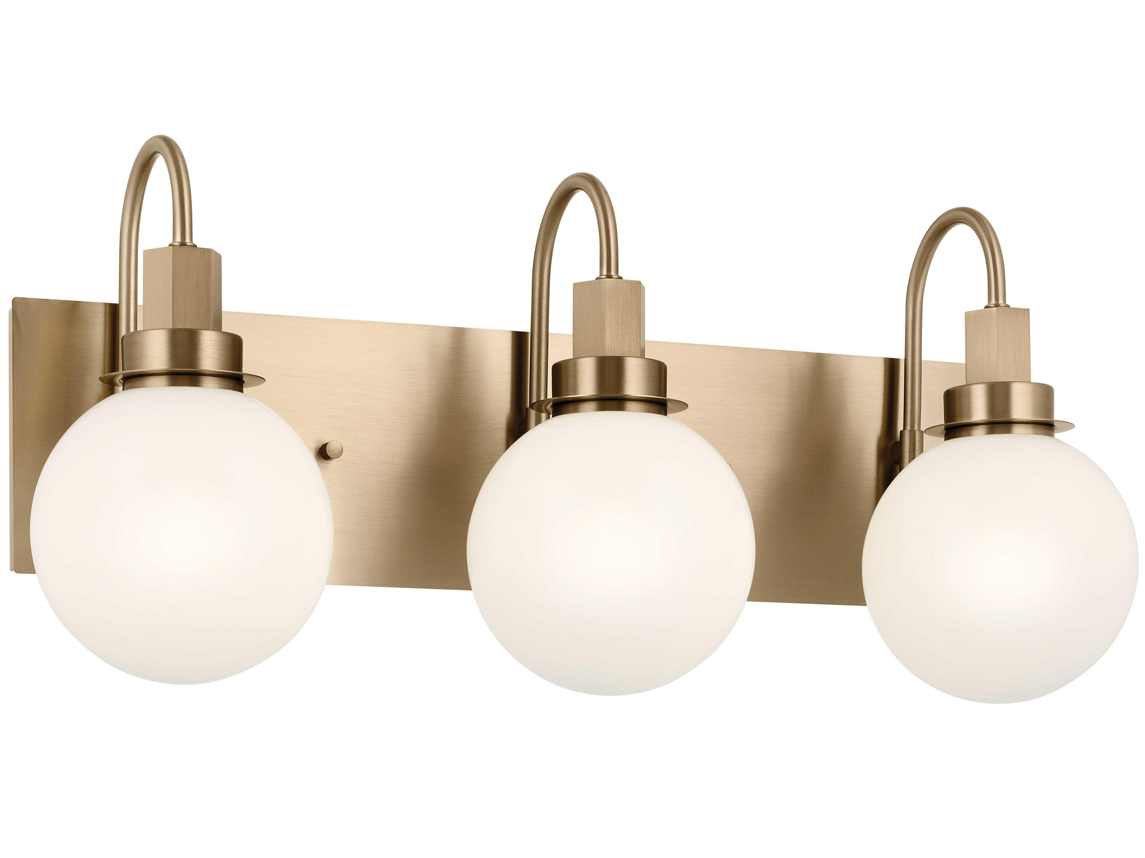 Hex 3-Light Champagne Bronze Glass Vanity Light