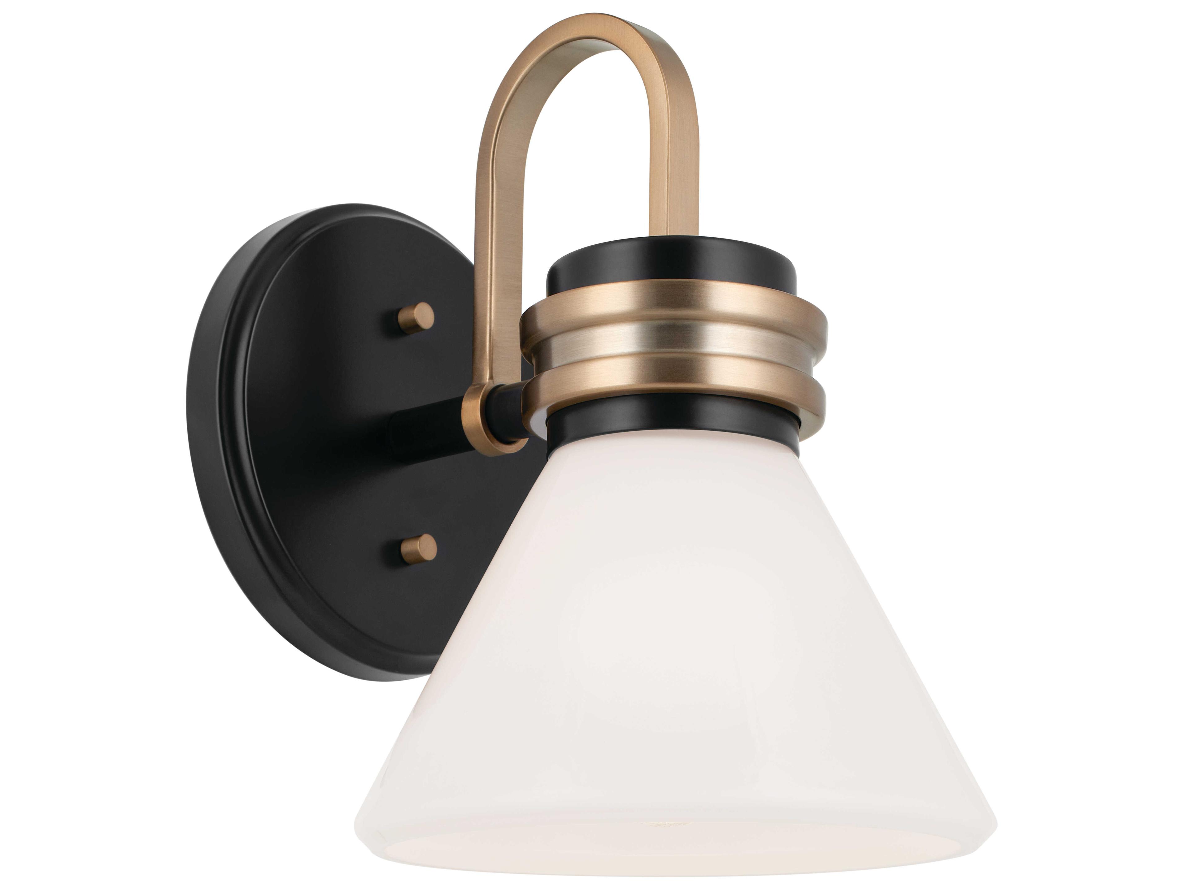Farum 1-Light Black Glass Wall Sconce