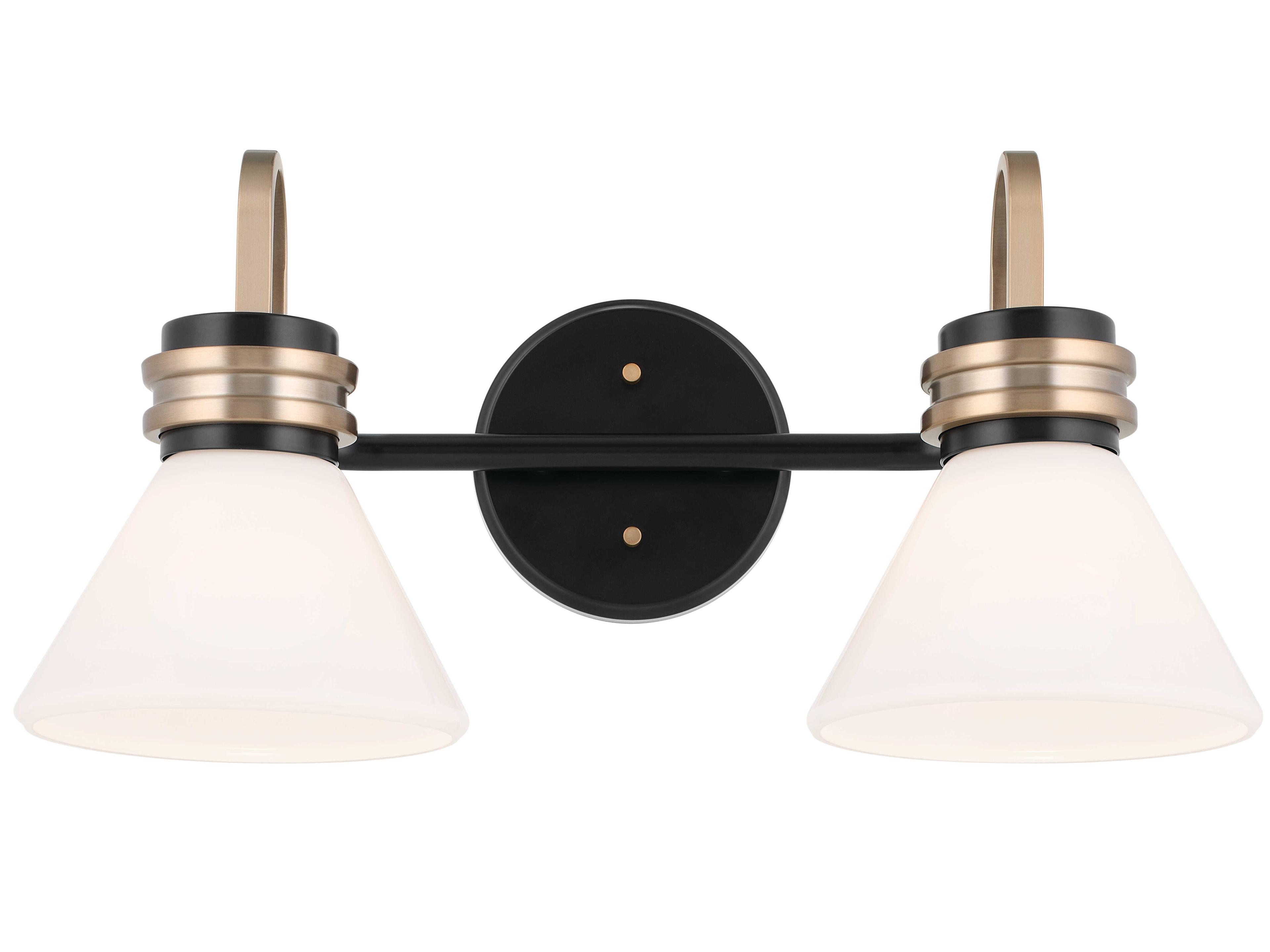 Kichler Farum 2-Light Black Bronze Glass Vanity Light