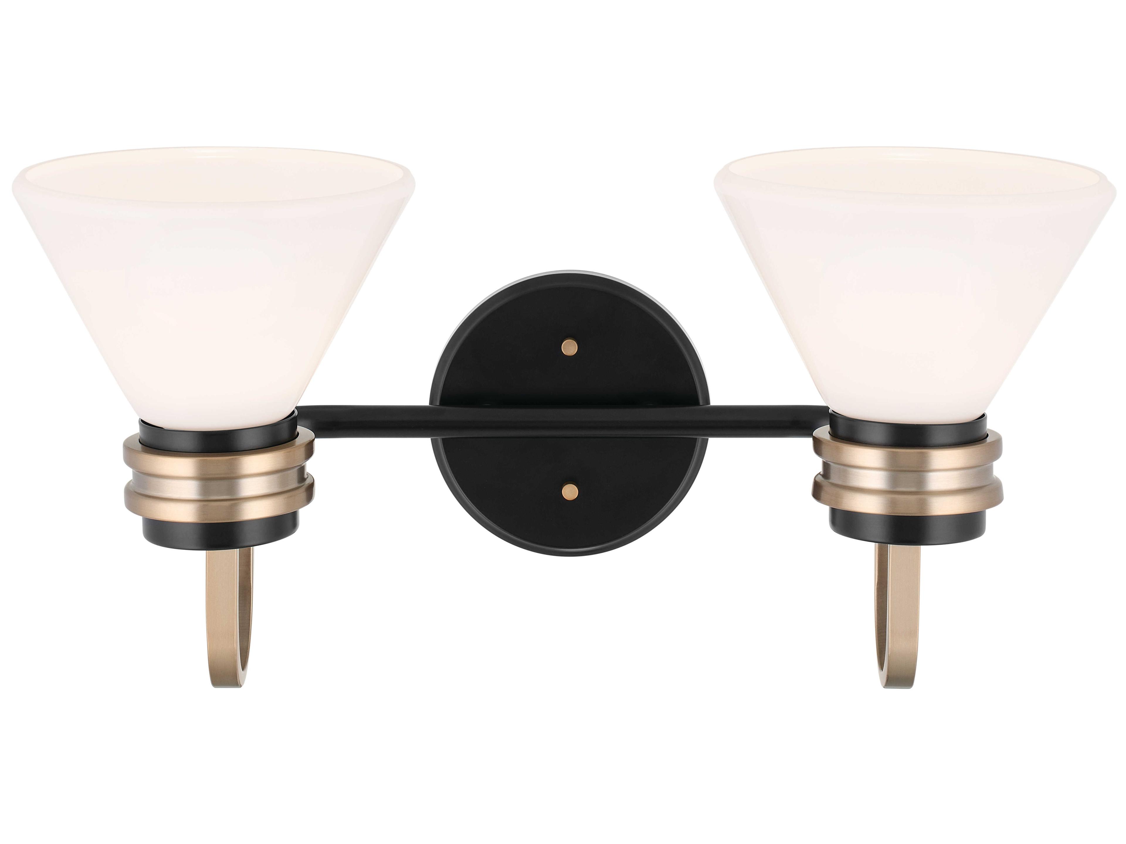 Kichler Farum 2-Light Black Bronze Glass Vanity Light