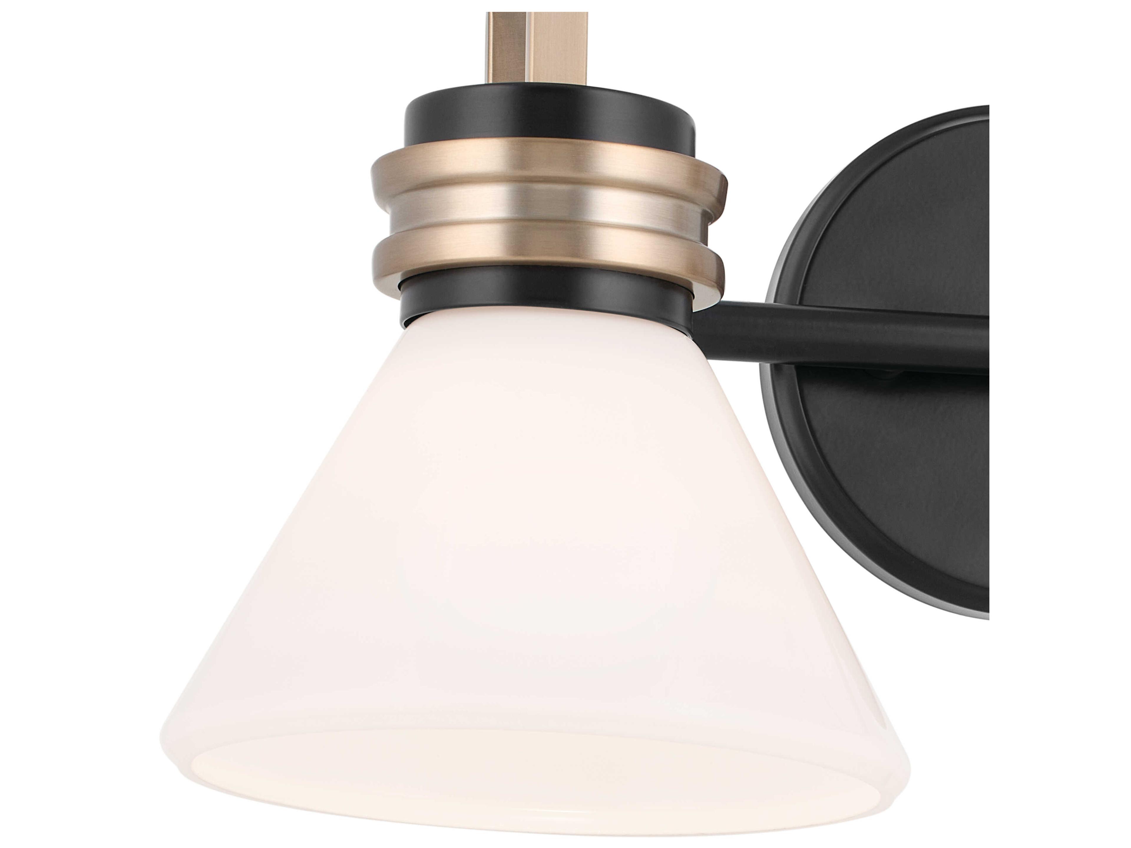 Kichler Farum 2-Light Black Bronze Glass Vanity Light