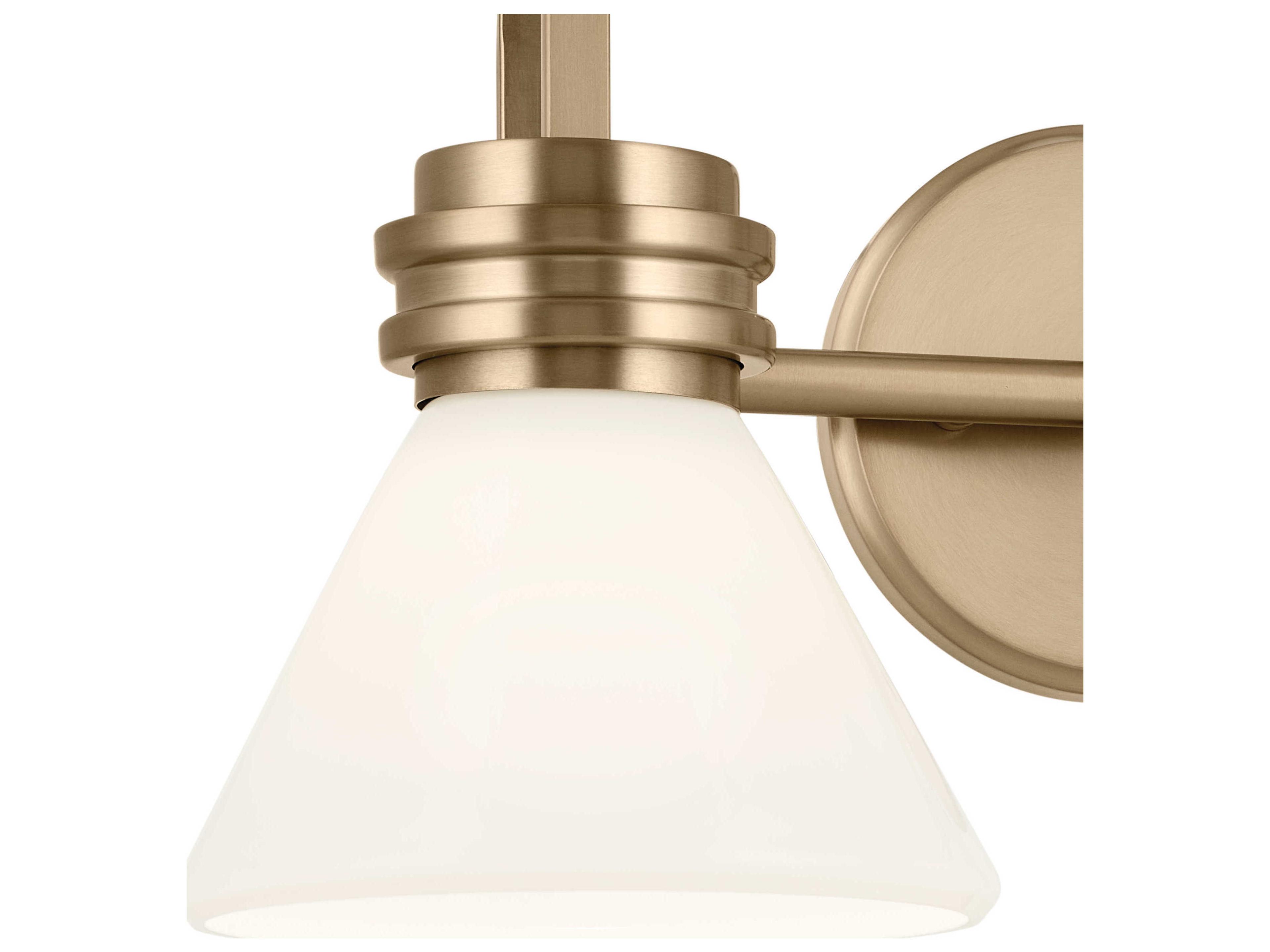 Kichler Farum 2-Light Champagne Bronze Glass Vanity Light