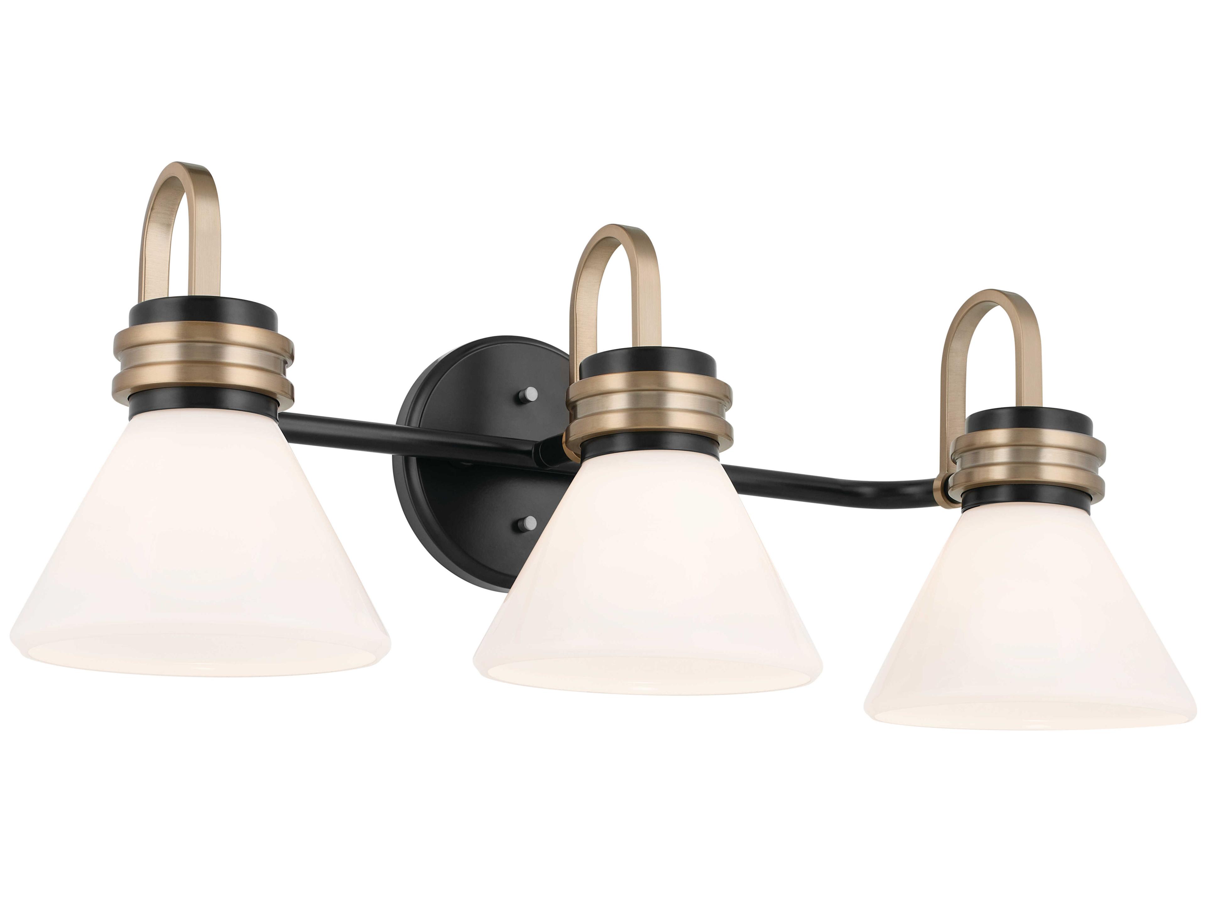 Farum 3-Light Black Bronze Glass Vanity Light