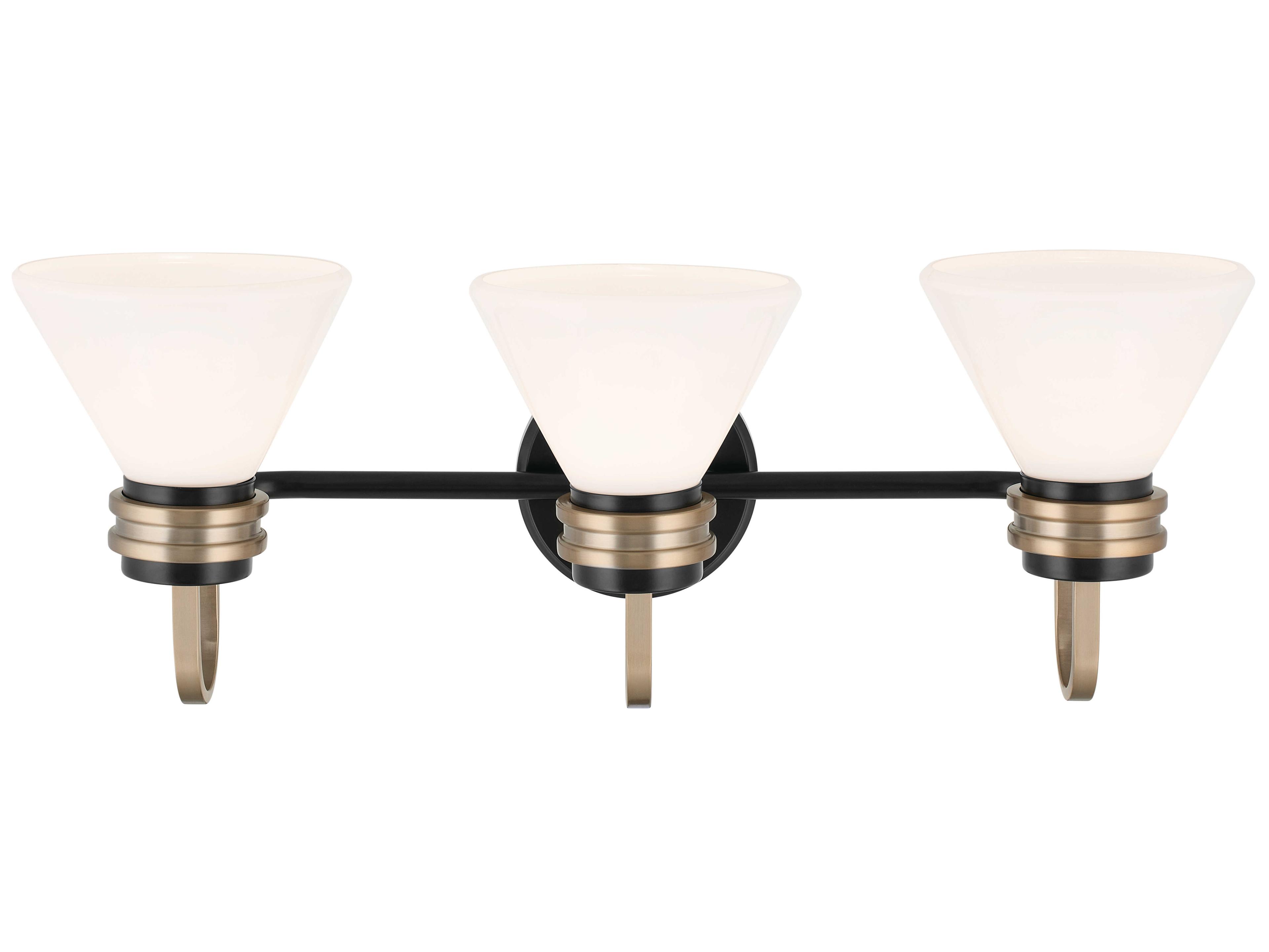 Kichler Farum 3-Light Black Bronze Glass Vanity Light