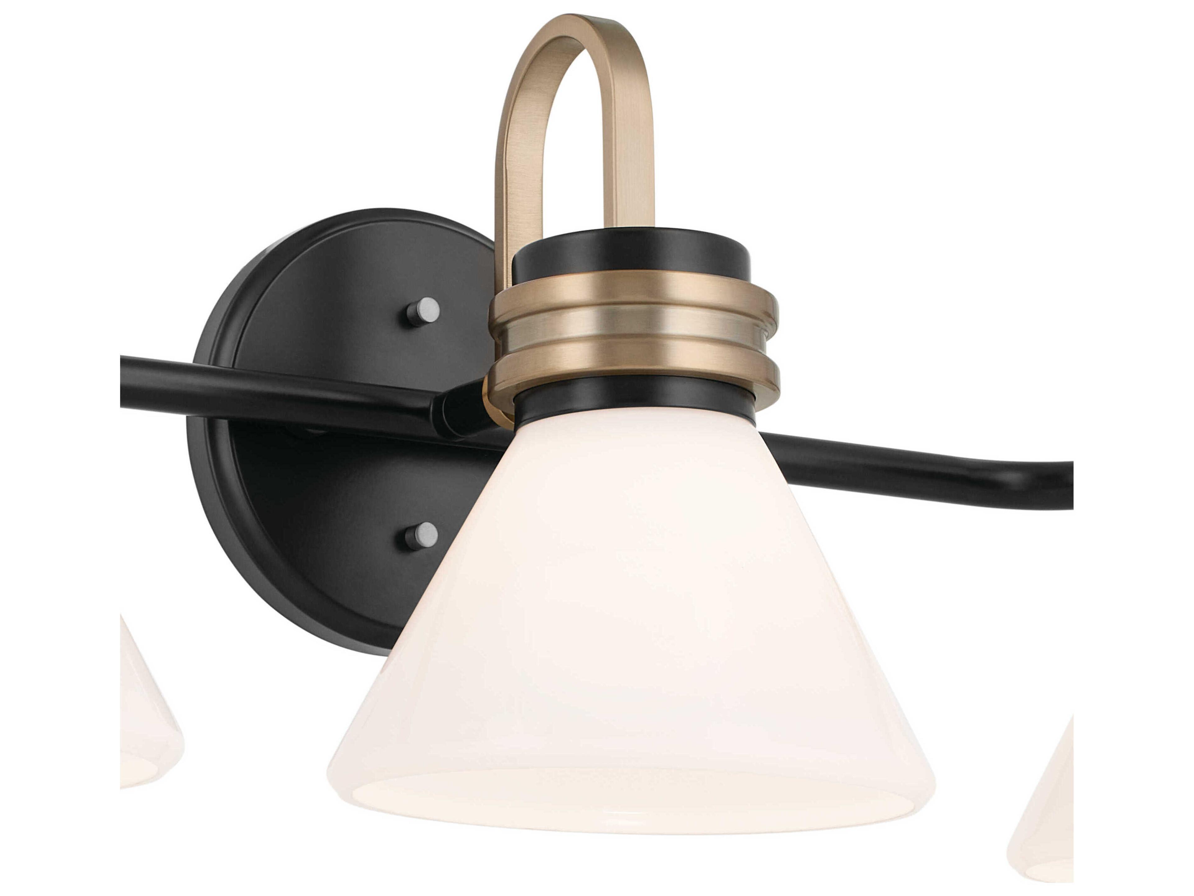 Kichler Farum 3-Light Black Bronze Glass Vanity Light