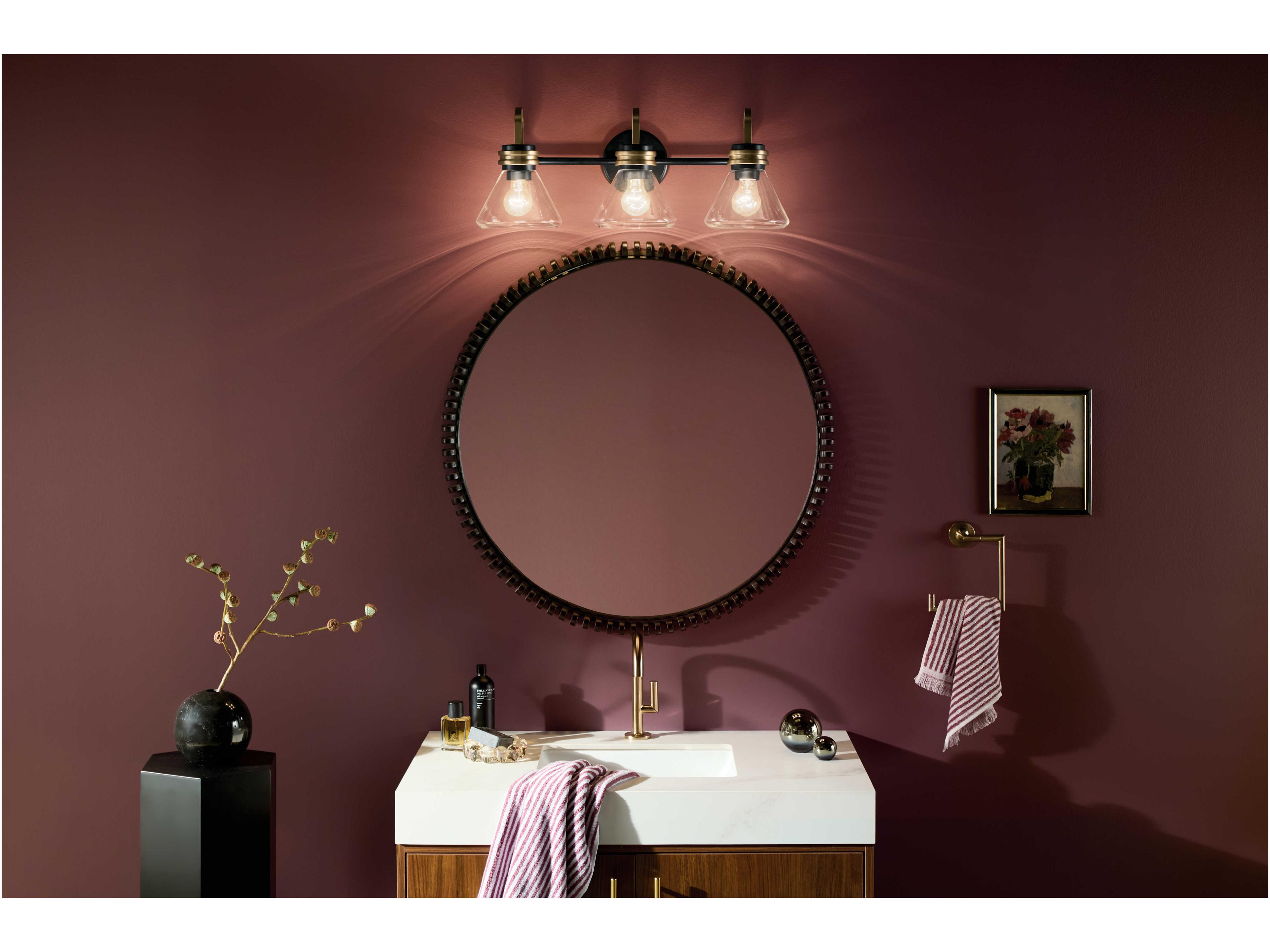 Kichler Farum 3-Light Black Vanity Light