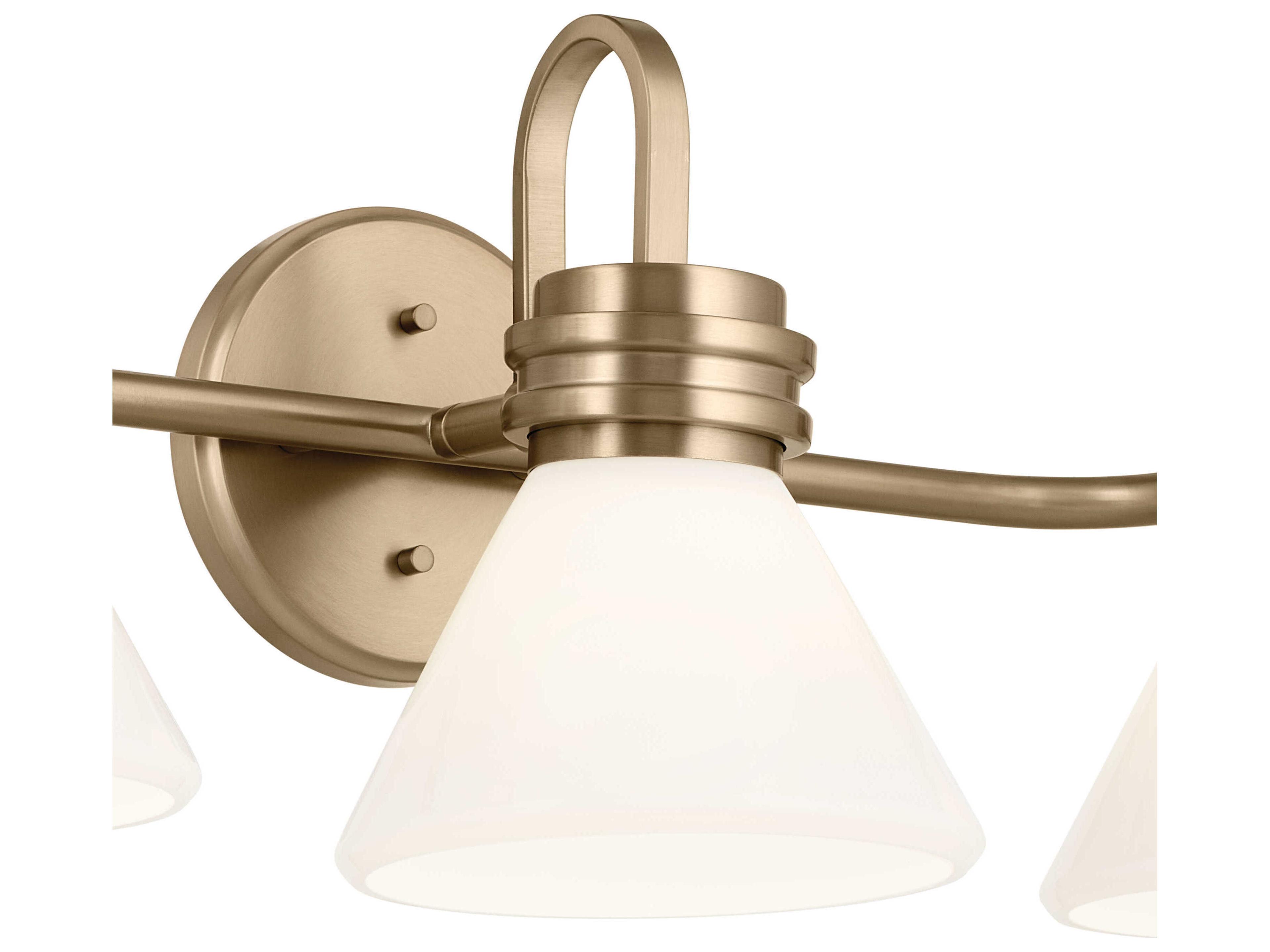 Kichler Farum 3-Light Champagne Bronze Glass Vanity Light